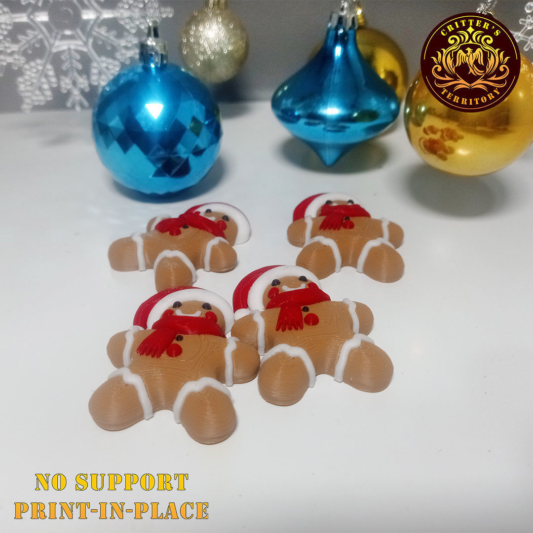 Flexi Mini Gingerbread Man Christmas Special No support 3D print model_3