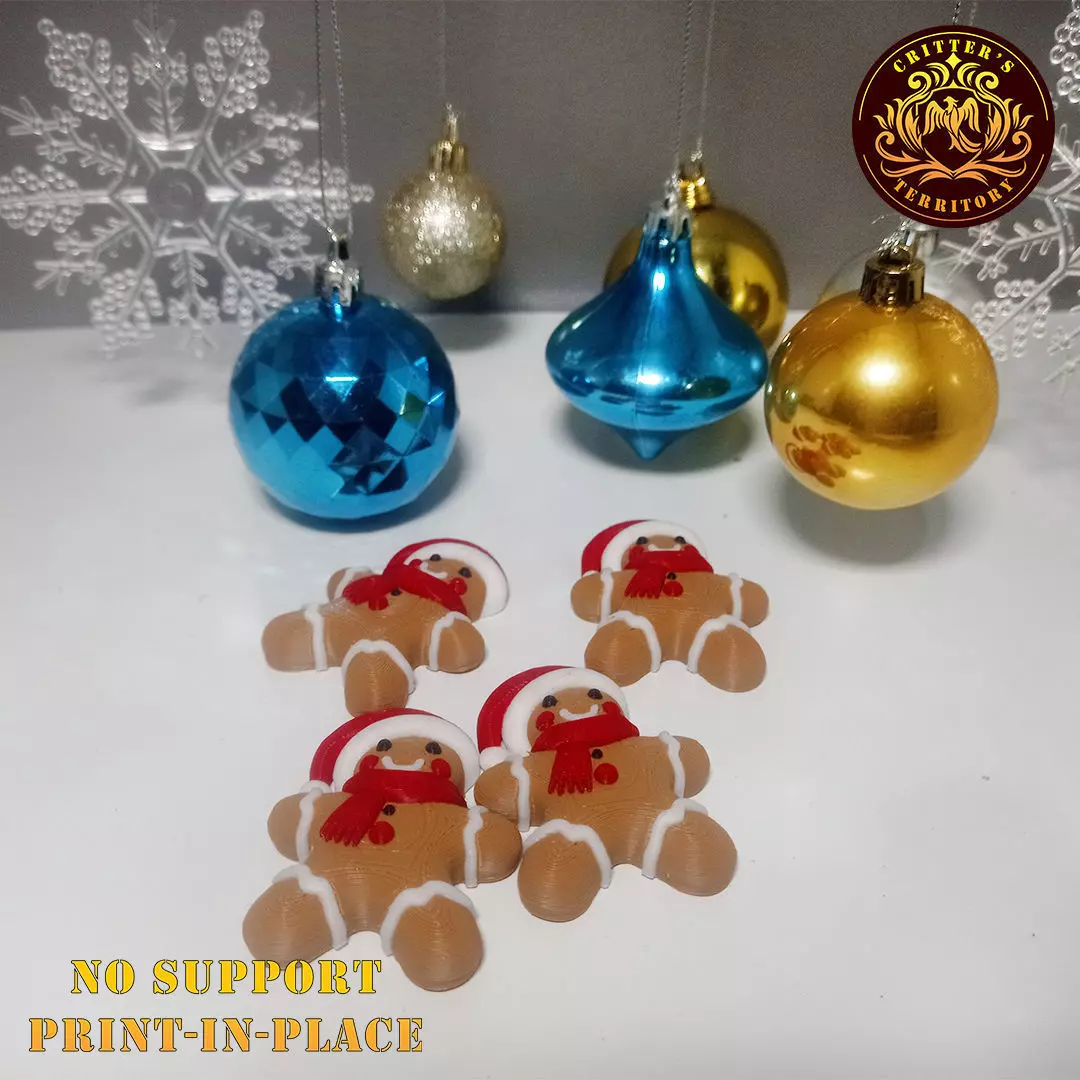 Flexi Mini Gingerbread Man Christmas Special No support 3D print model_0