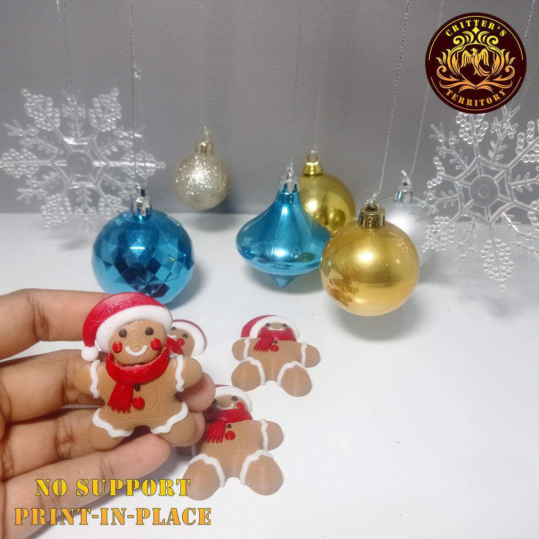 Flexi Mini Gingerbread Man Christmas Special No support 3D print model_8