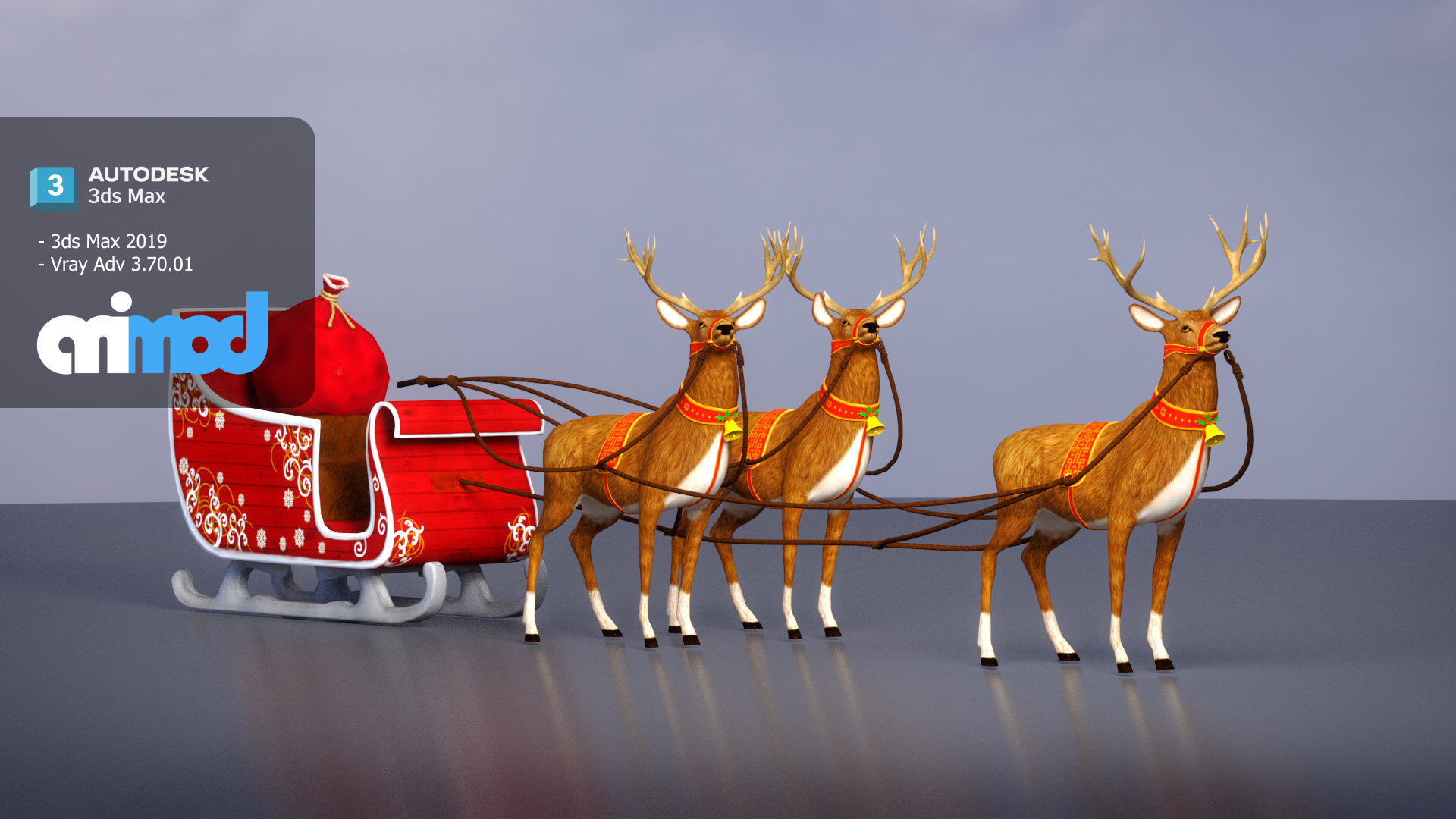 Sleigh 3D model_1