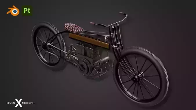 Futuristic Retro Snow Bike