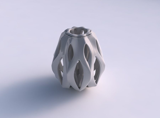 Vase plain with smooth cuts and support inside it squeezed 3D print model