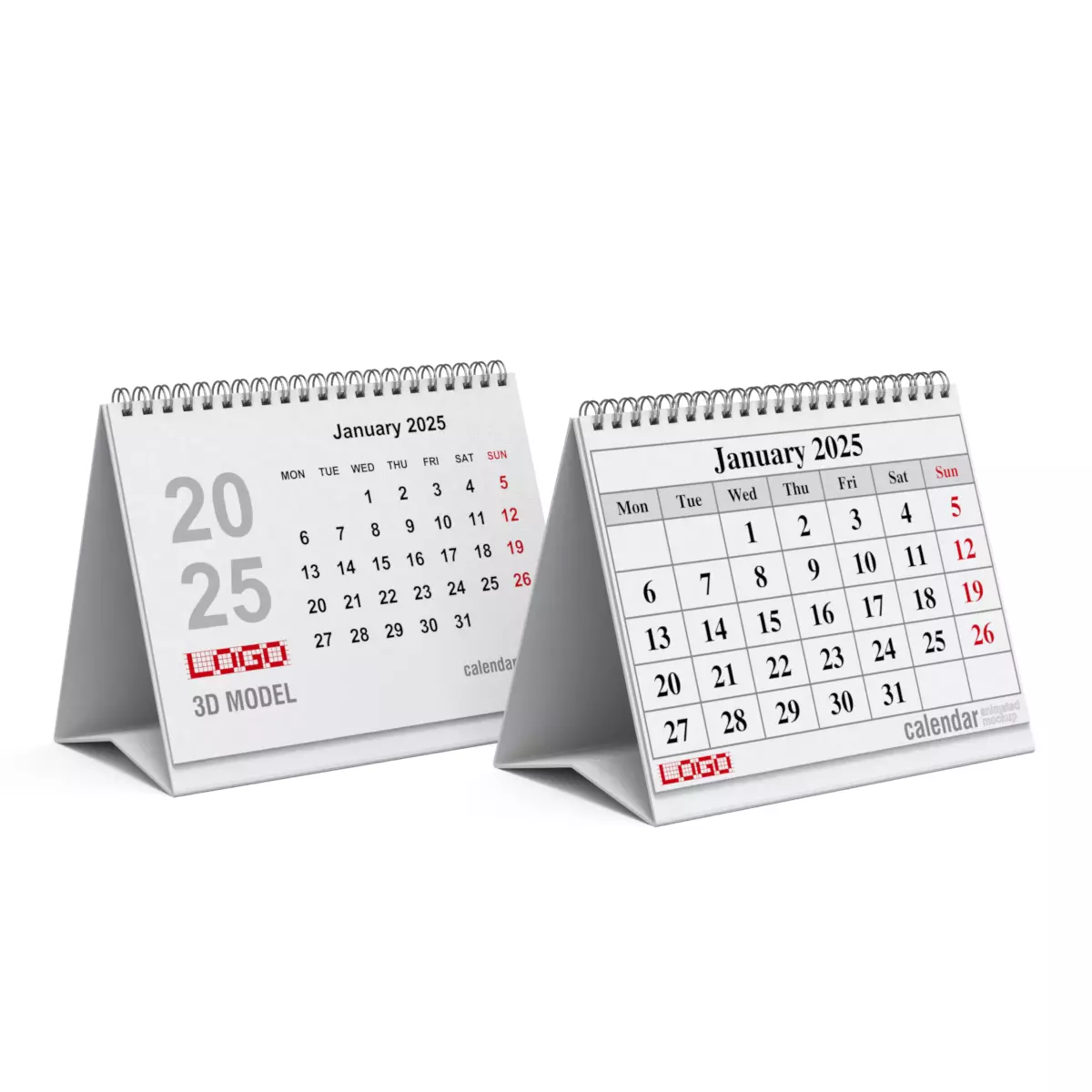 Animated Desk Calendar 3D model