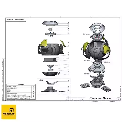 Stratagem Beacon - Helldivers 2 -STL OBJ CAD - Commercial Use  3D print model