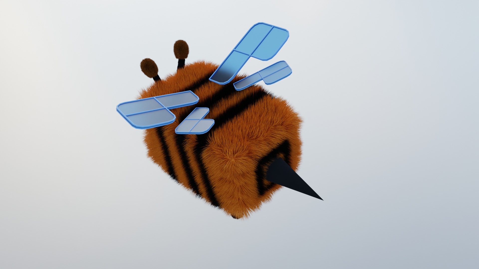 Minecraft Bee Low-poly 3D model_3