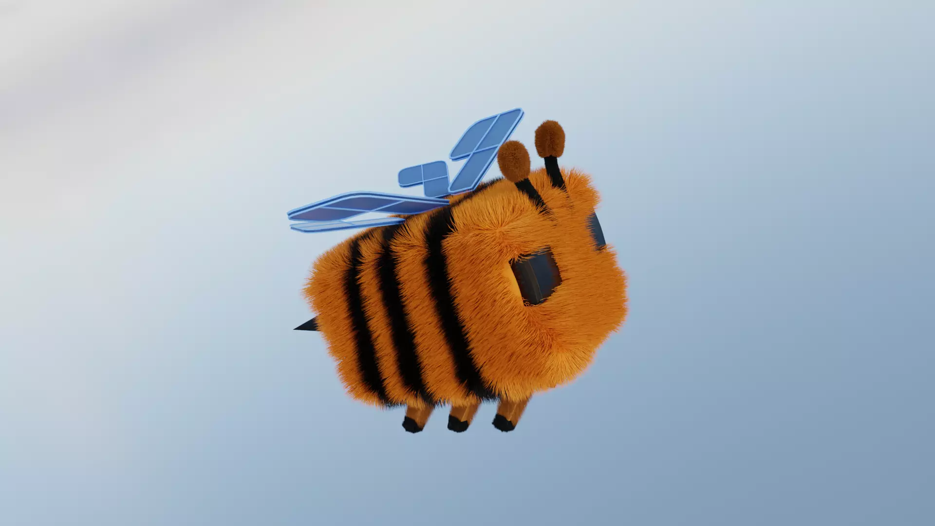 Minecraft Bee Low-poly 3D model_0