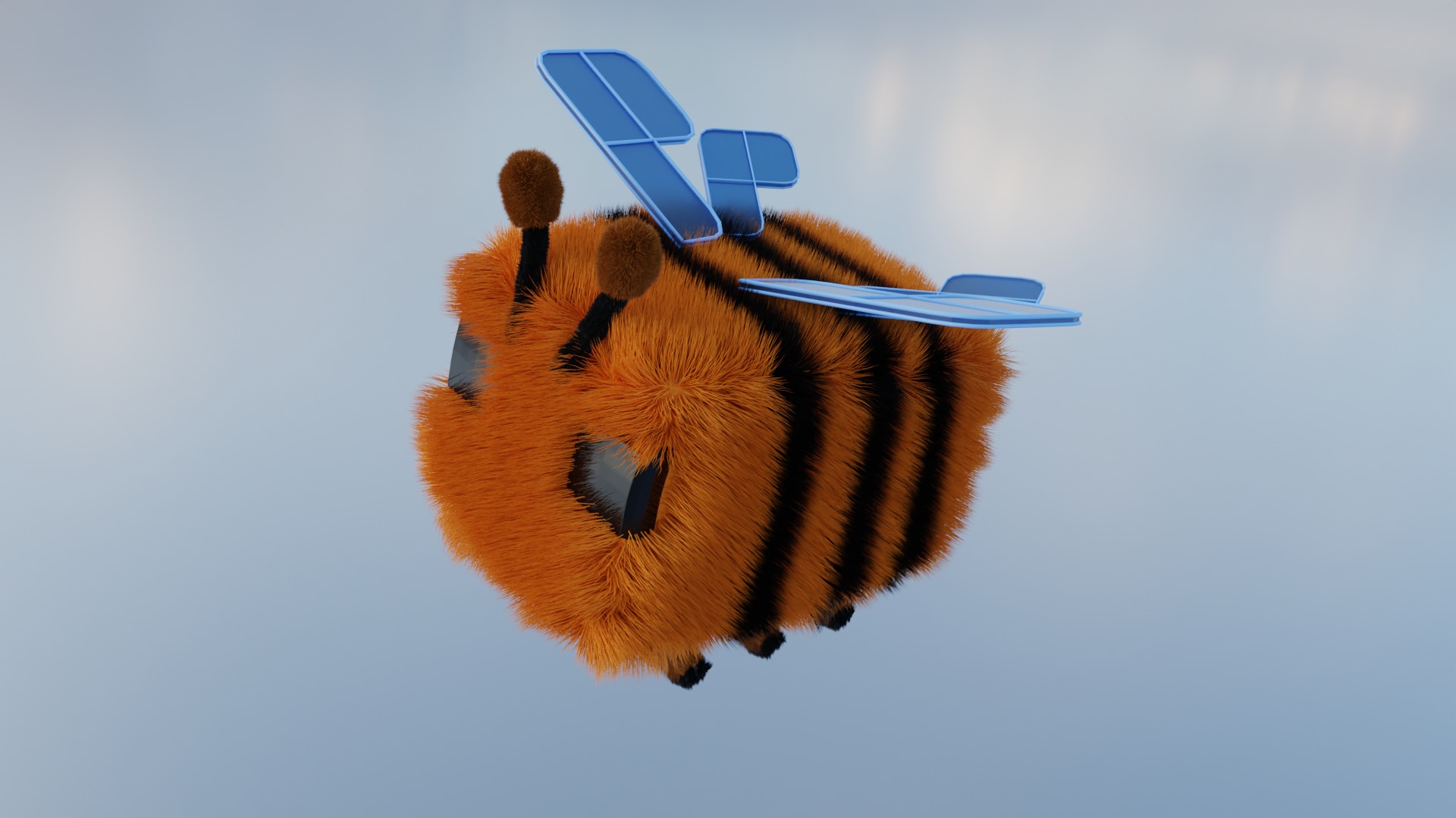 Minecraft Bee Low-poly 3D model_1