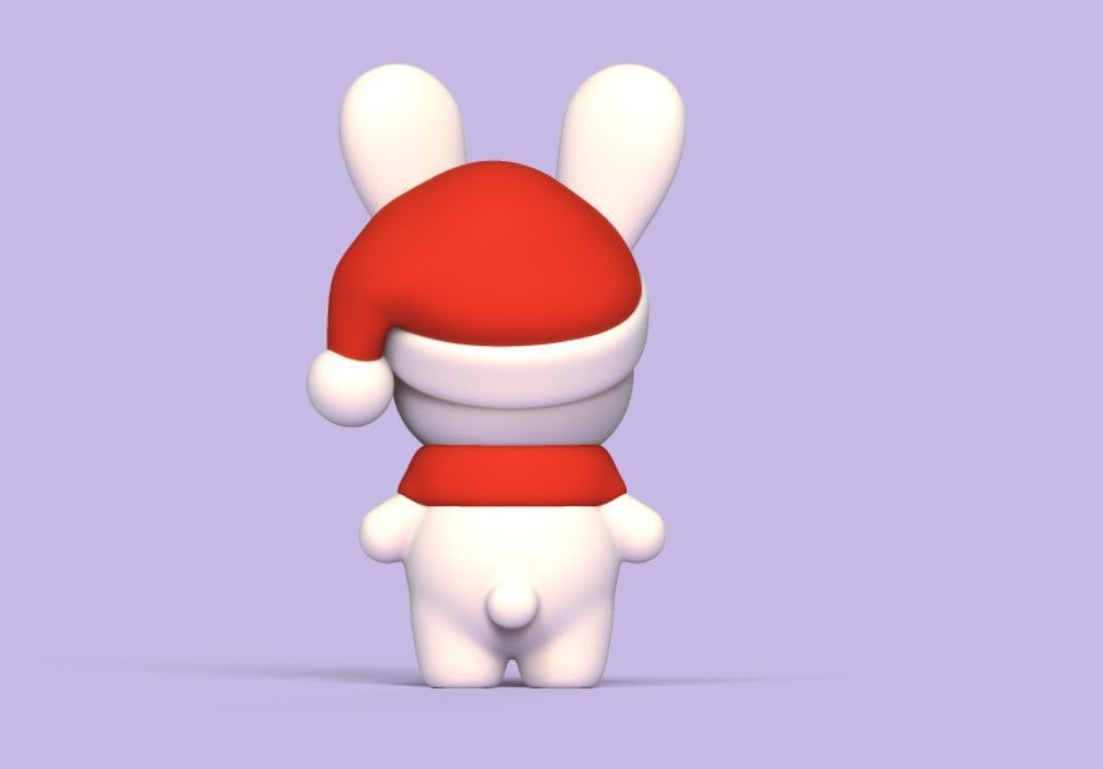 Xmas Cute Bunny 3D print model_4