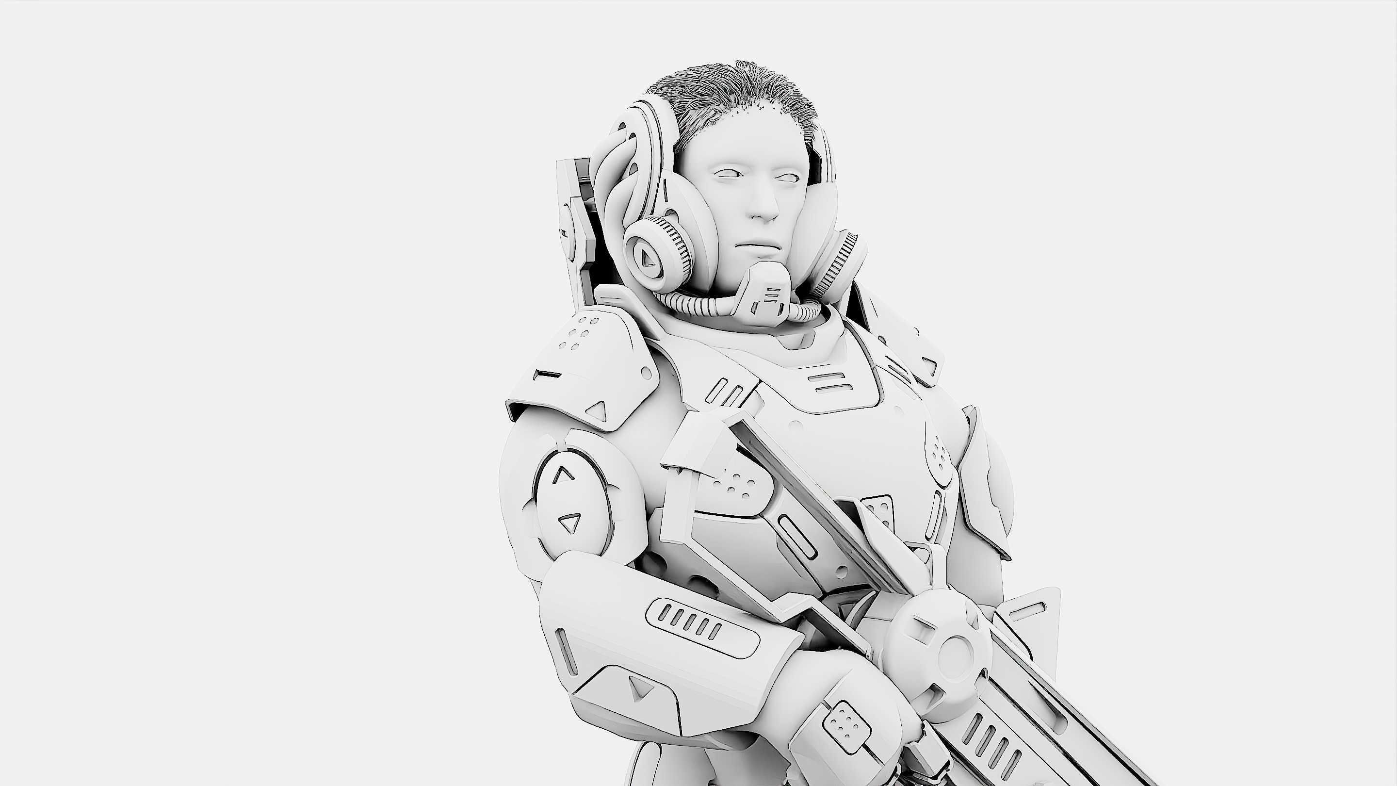 CYBORG SOLDIER RX-800 Rigged for Unreal Engine - Unity - MIXAMO 3D model_35