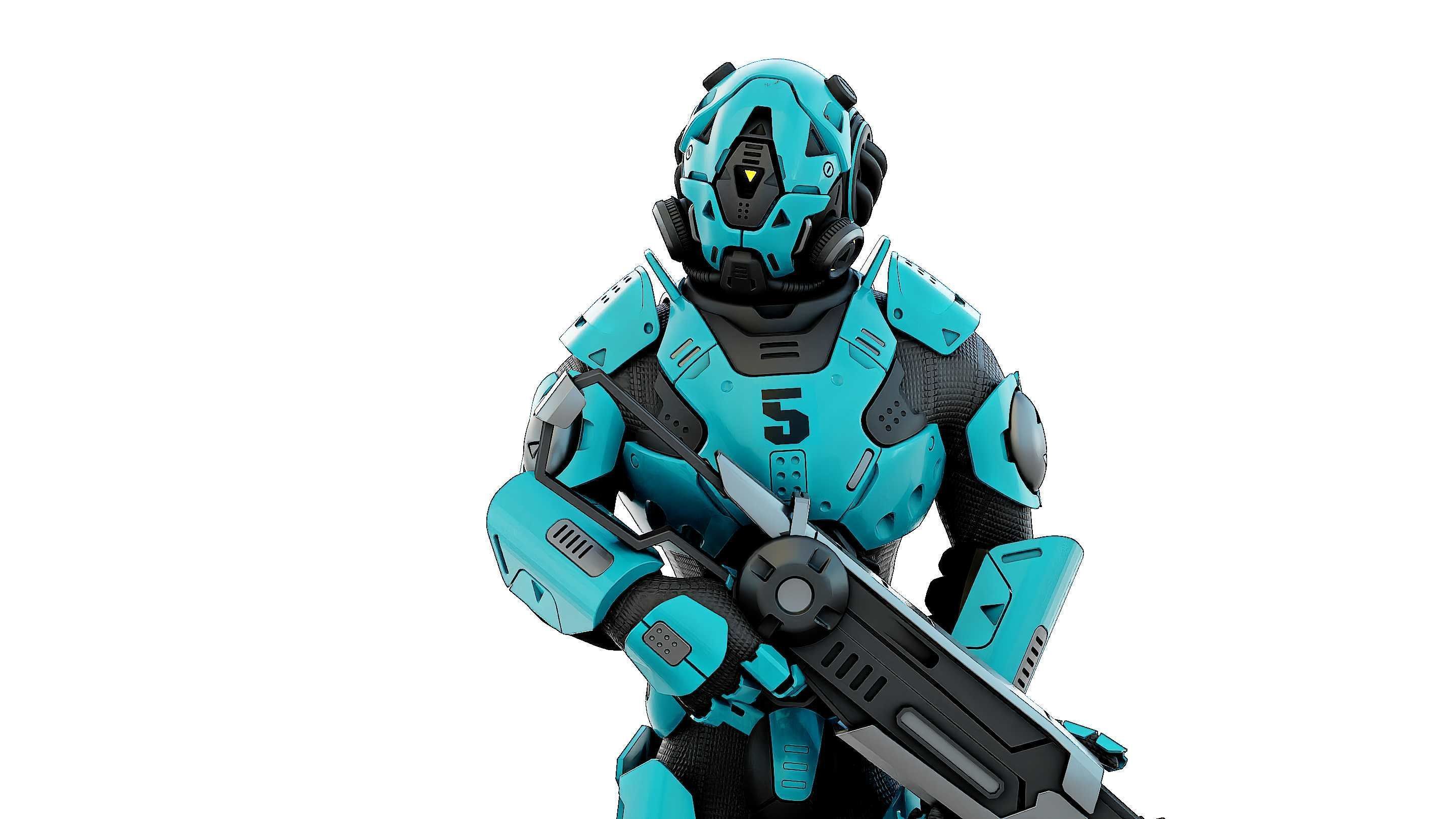 CYBORG SOLDIER RX-800 Rigged for Unreal Engine - Unity - MIXAMO 3D model_23