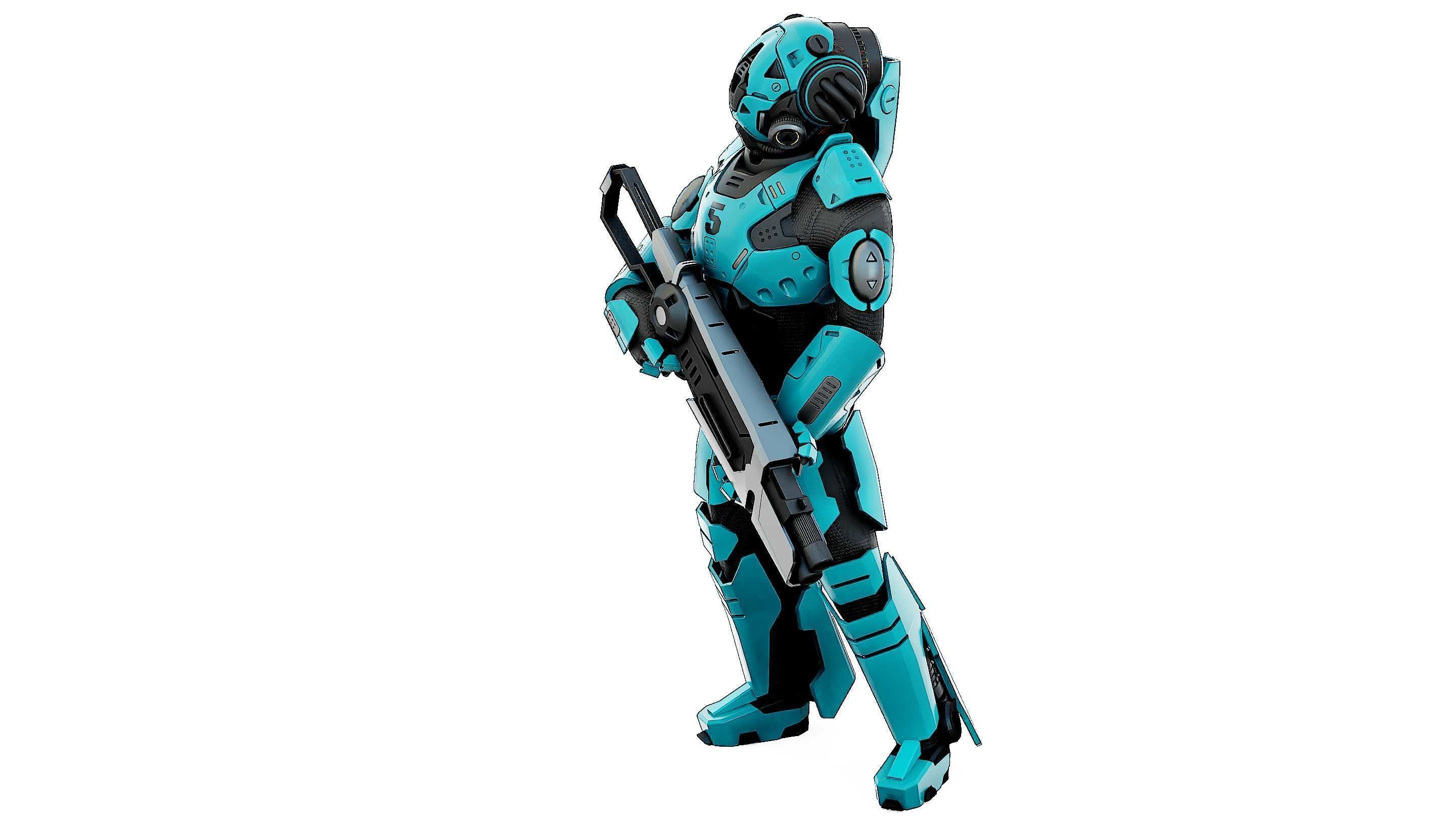 CYBORG SOLDIER RX-800 Rigged for Unreal Engine - Unity - MIXAMO 3D model_19