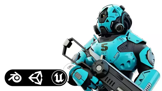 CYBORG SOLDIER RX-800 Rigged for Unreal Engine - Unity - MIXAMO