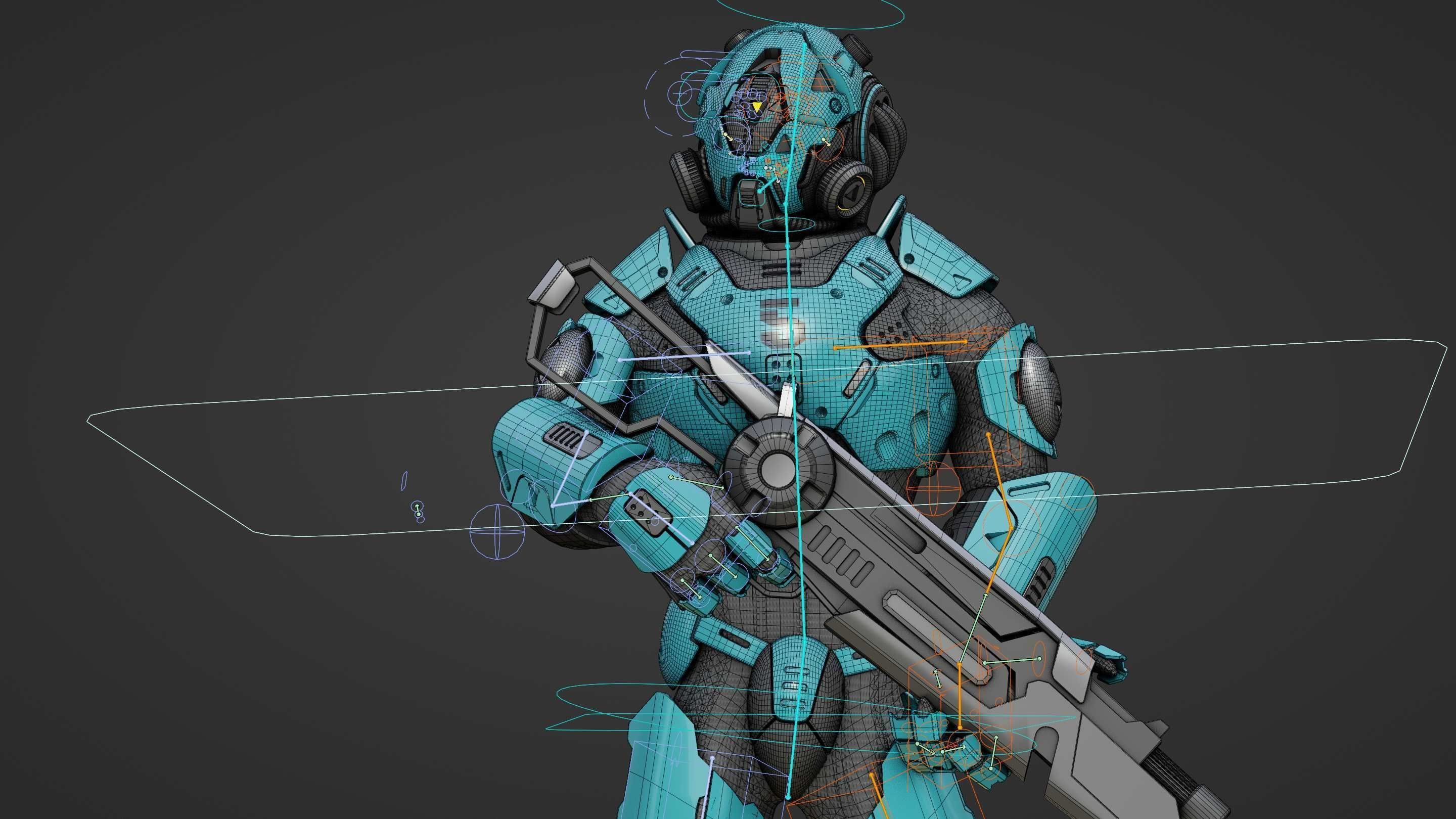 CYBORG SOLDIER RX-800 Rigged for Unreal Engine - Unity - MIXAMO 3D model_39