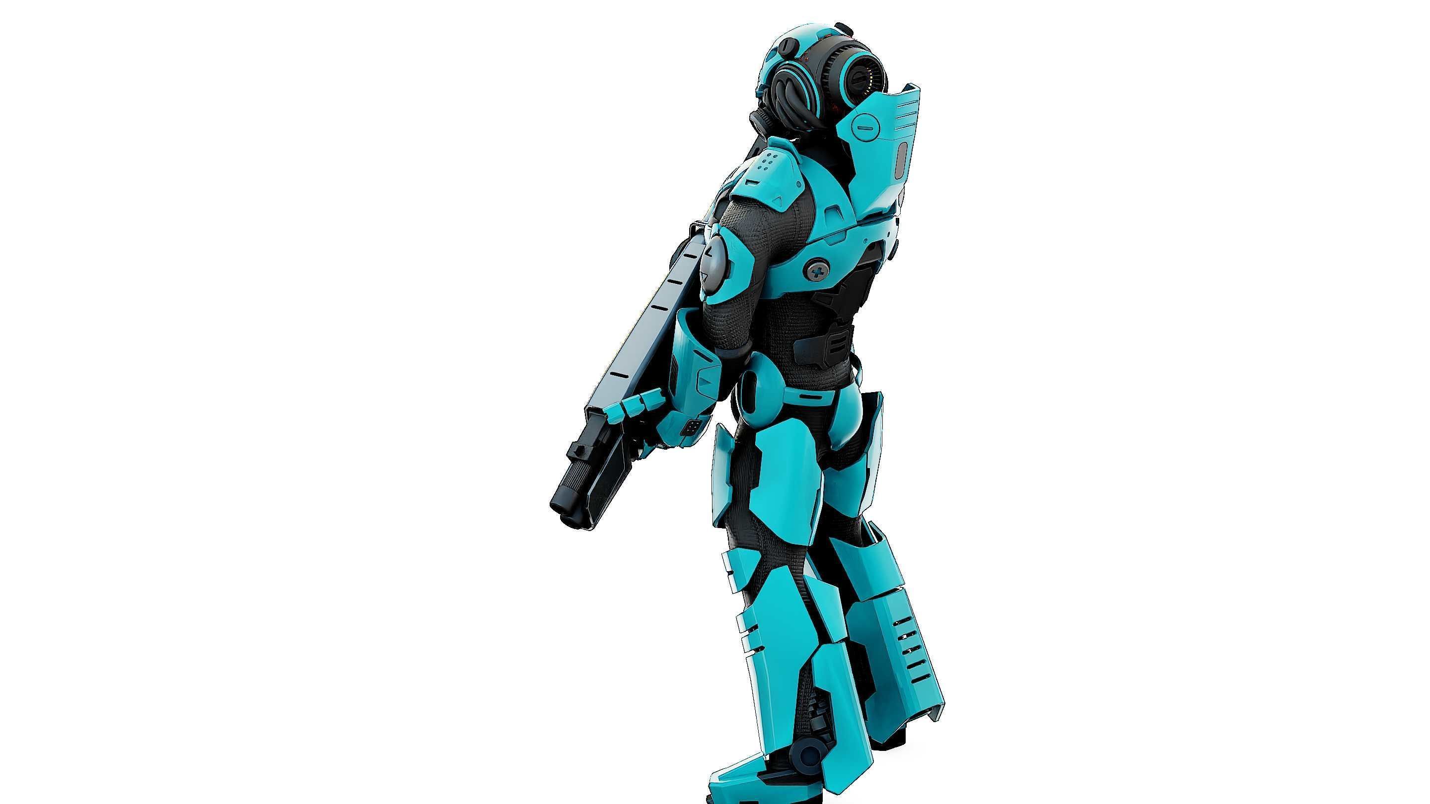 CYBORG SOLDIER RX-800 Rigged for Unreal Engine - Unity - MIXAMO 3D model_15