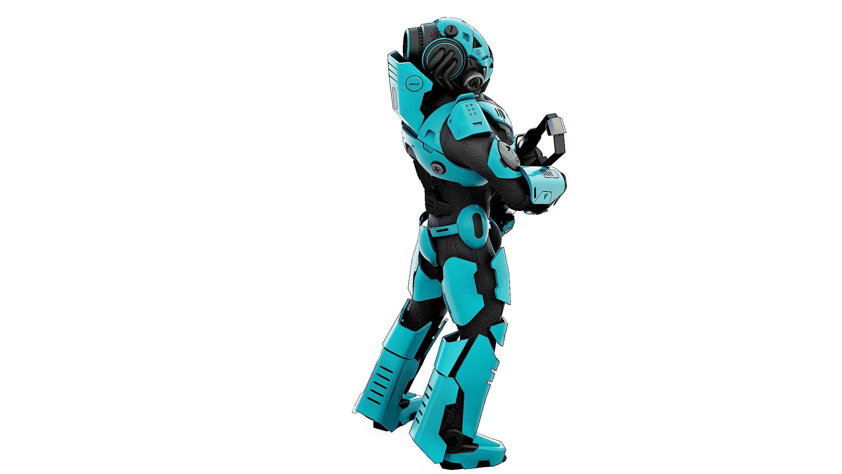 CYBORG SOLDIER RX-800 Rigged for Unreal Engine - Unity - MIXAMO 3D model_8