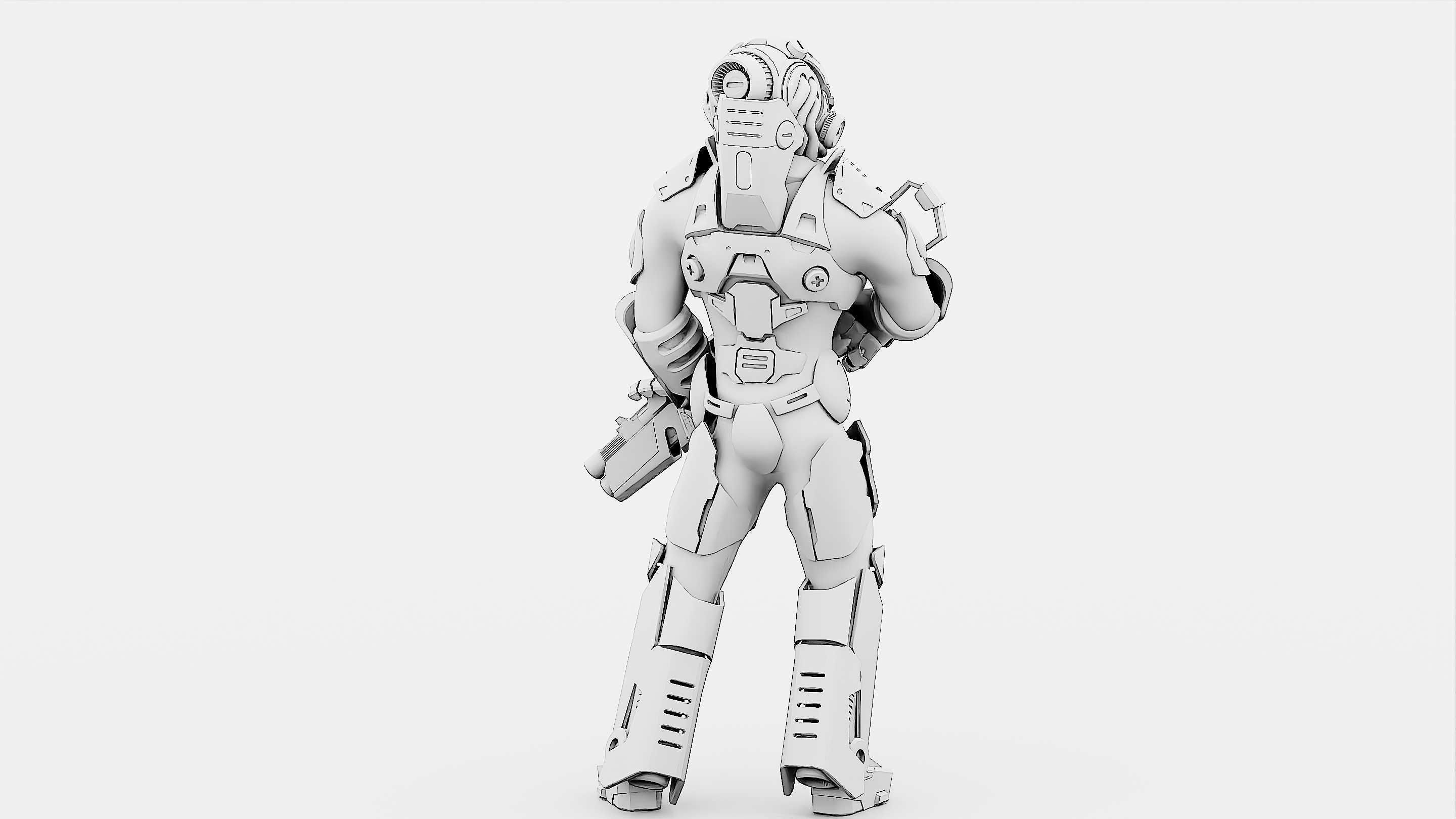 CYBORG SOLDIER RX-800 Rigged for Unreal Engine - Unity - MIXAMO 3D model_33