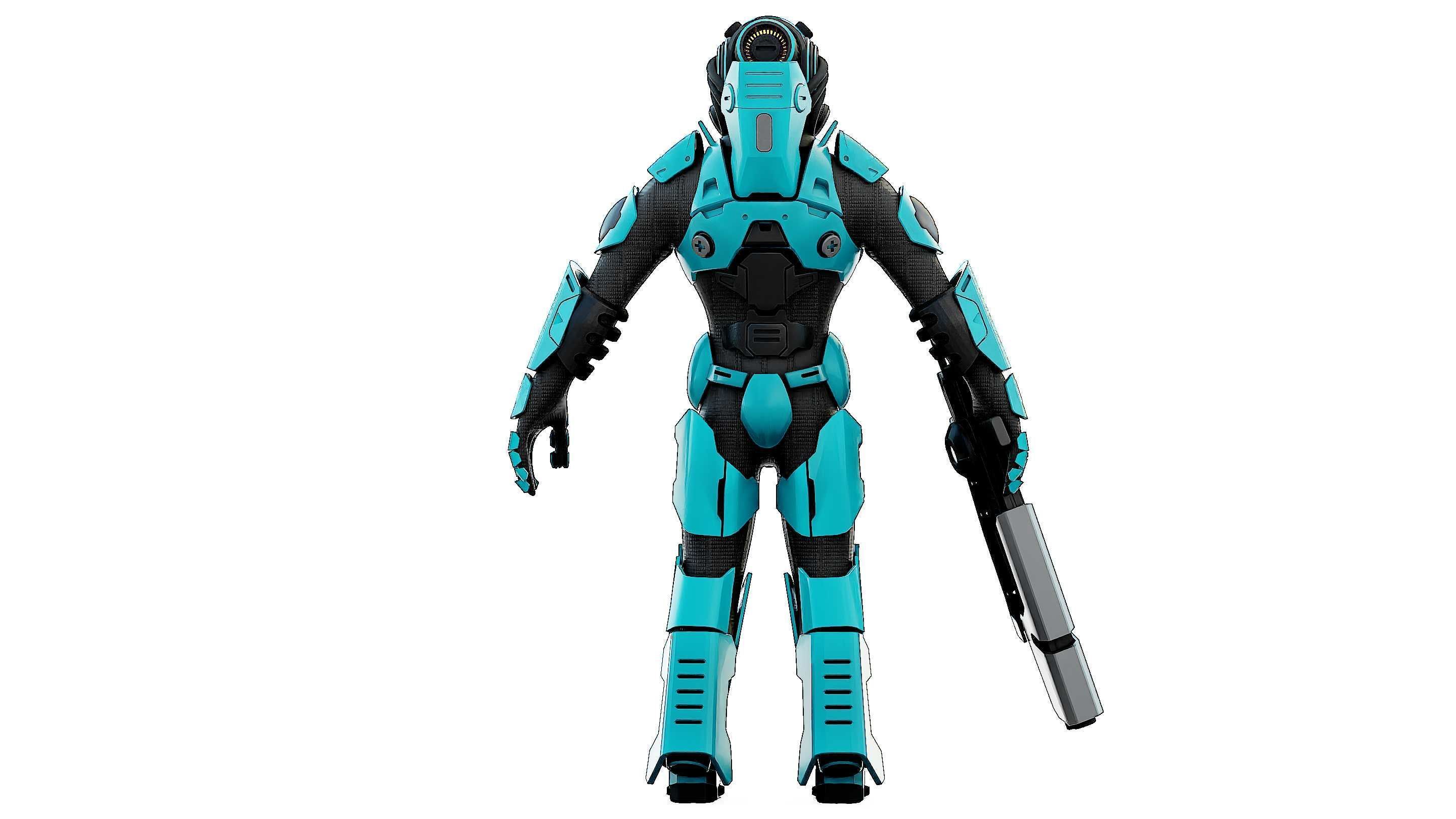 CYBORG SOLDIER RX-800 Rigged for Unreal Engine - Unity - MIXAMO 3D model_31