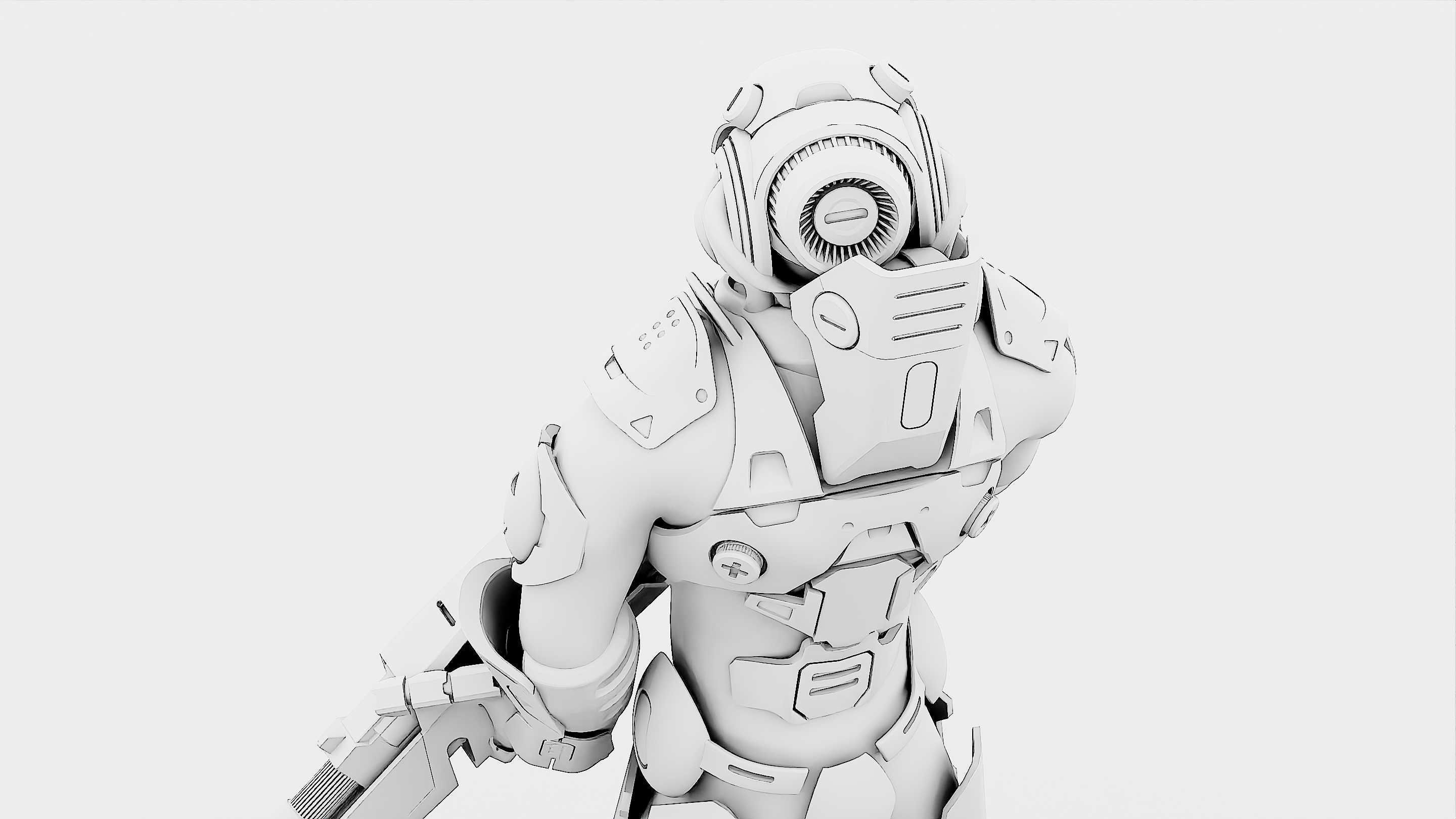 CYBORG SOLDIER RX-800 Rigged for Unreal Engine - Unity - MIXAMO 3D model_36