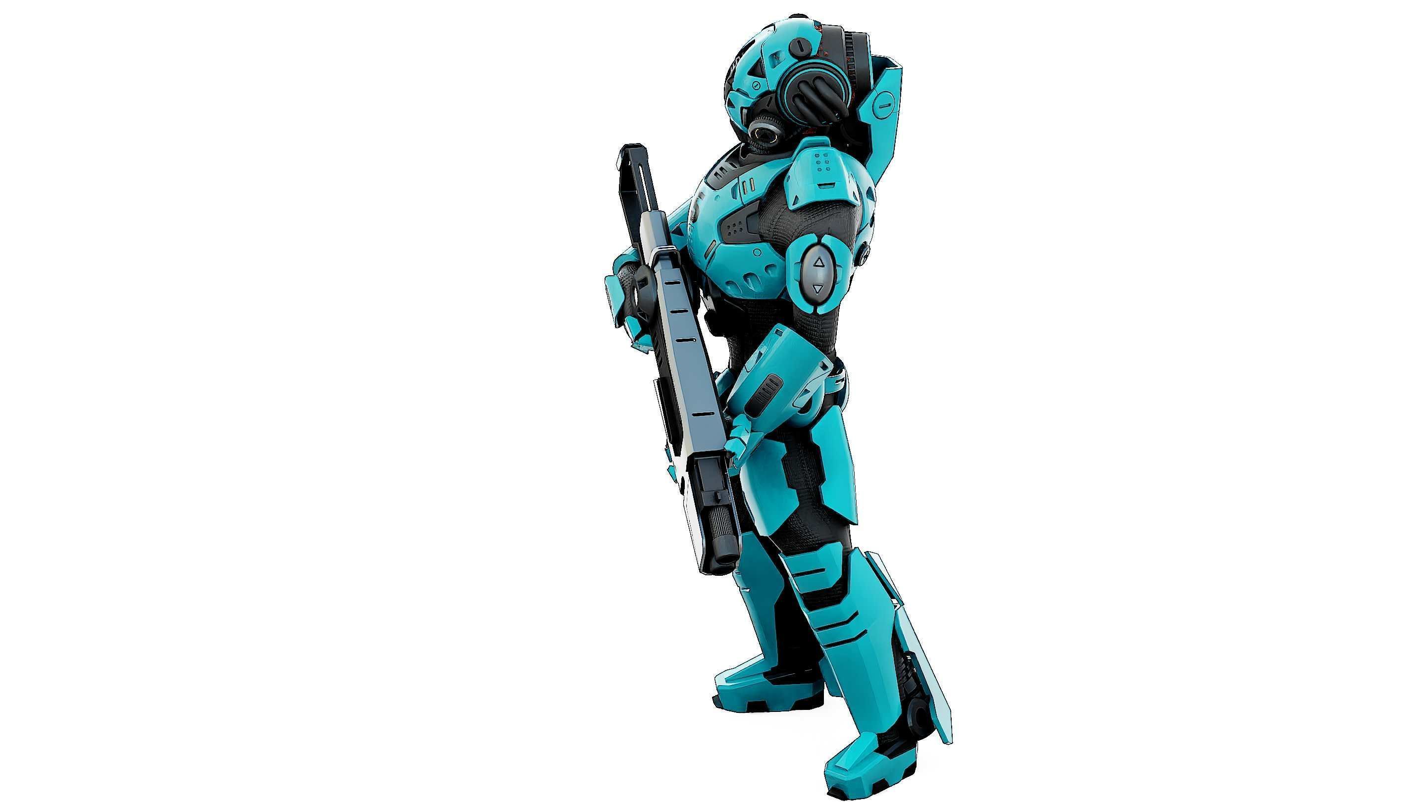 CYBORG SOLDIER RX-800 Rigged for Unreal Engine - Unity - MIXAMO 3D model_18