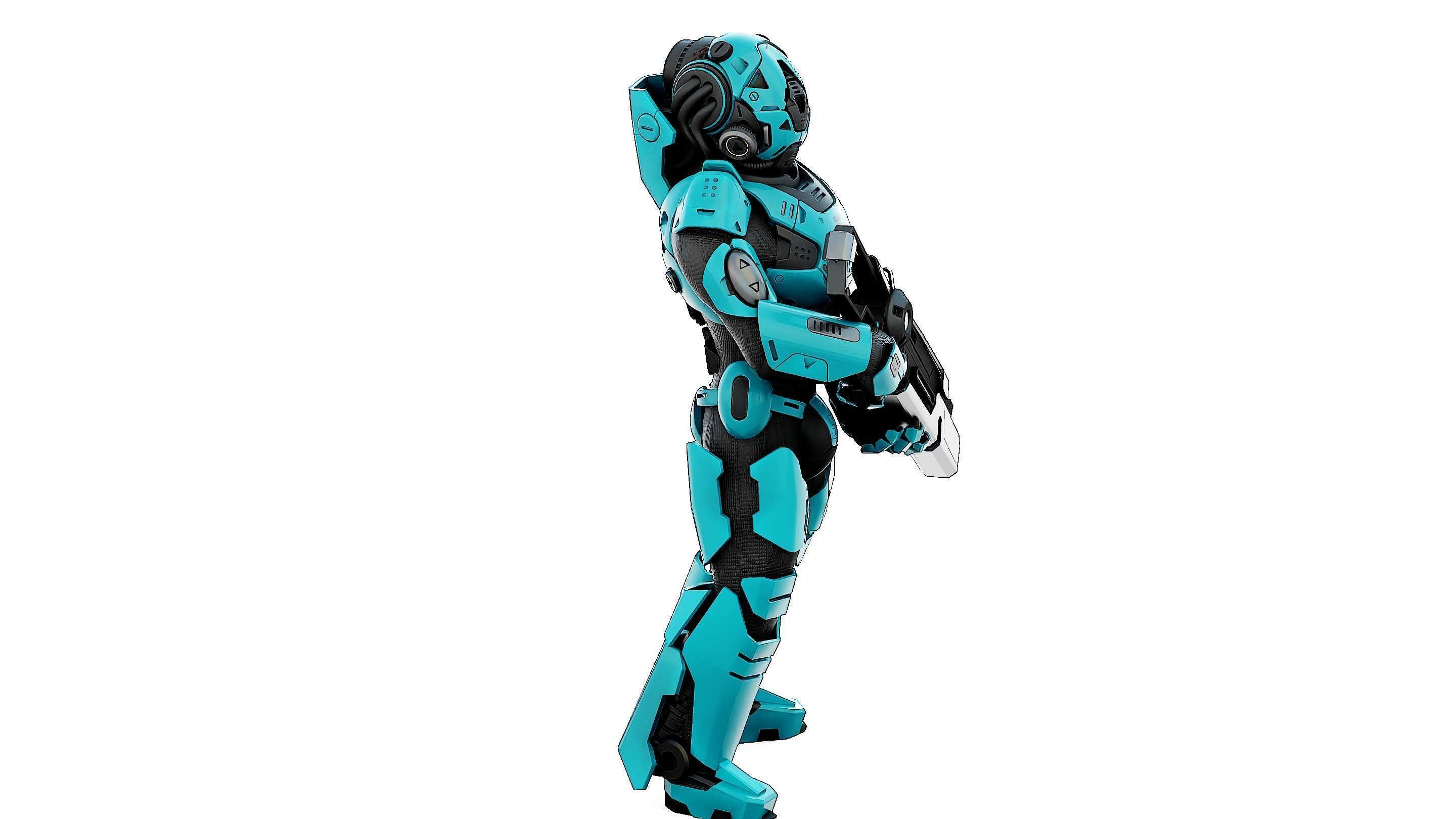 CYBORG SOLDIER RX-800 Rigged for Unreal Engine - Unity - MIXAMO 3D model_6