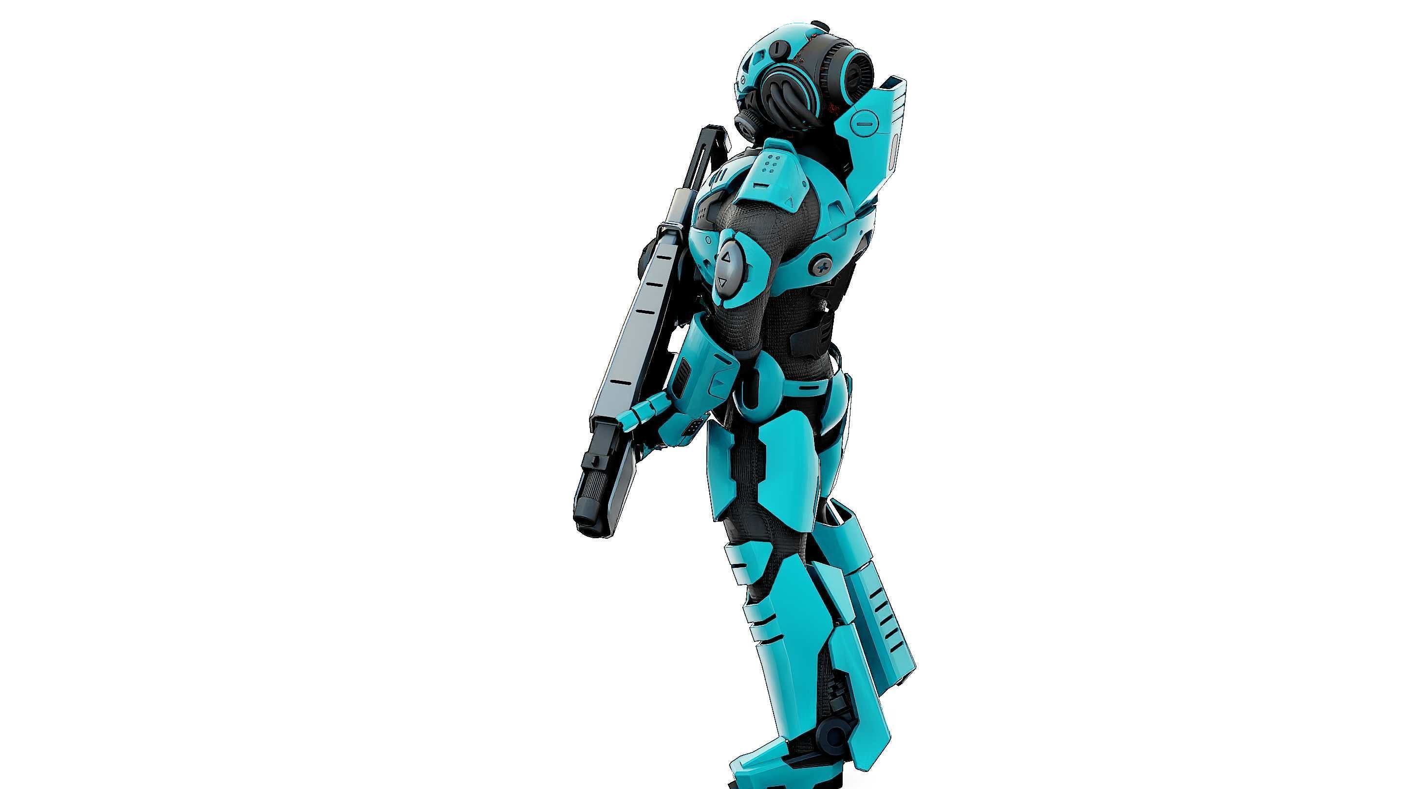 CYBORG SOLDIER RX-800 Rigged for Unreal Engine - Unity - MIXAMO 3D model_16