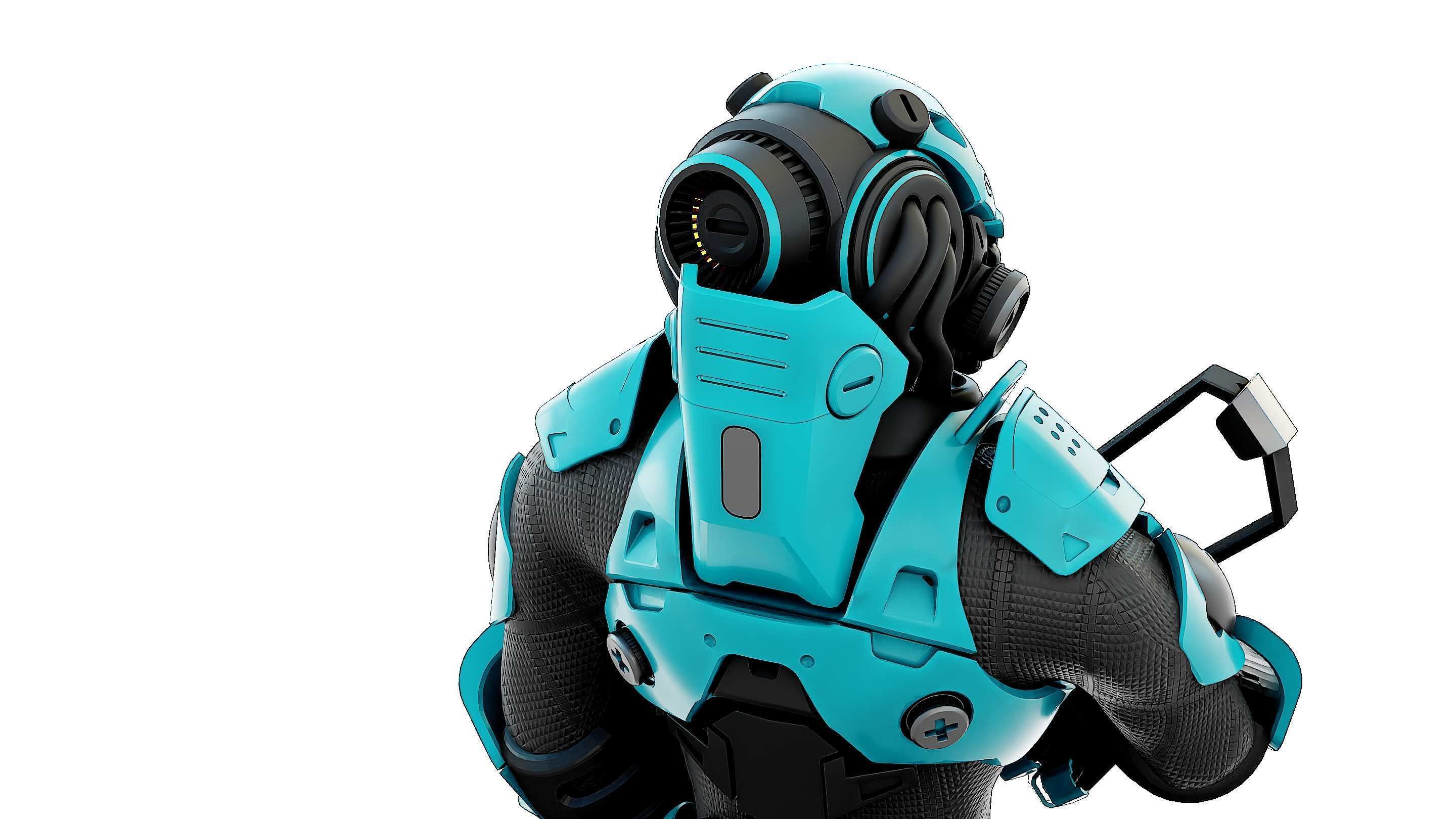 CYBORG SOLDIER RX-800 Rigged for Unreal Engine - Unity - MIXAMO 3D model_26