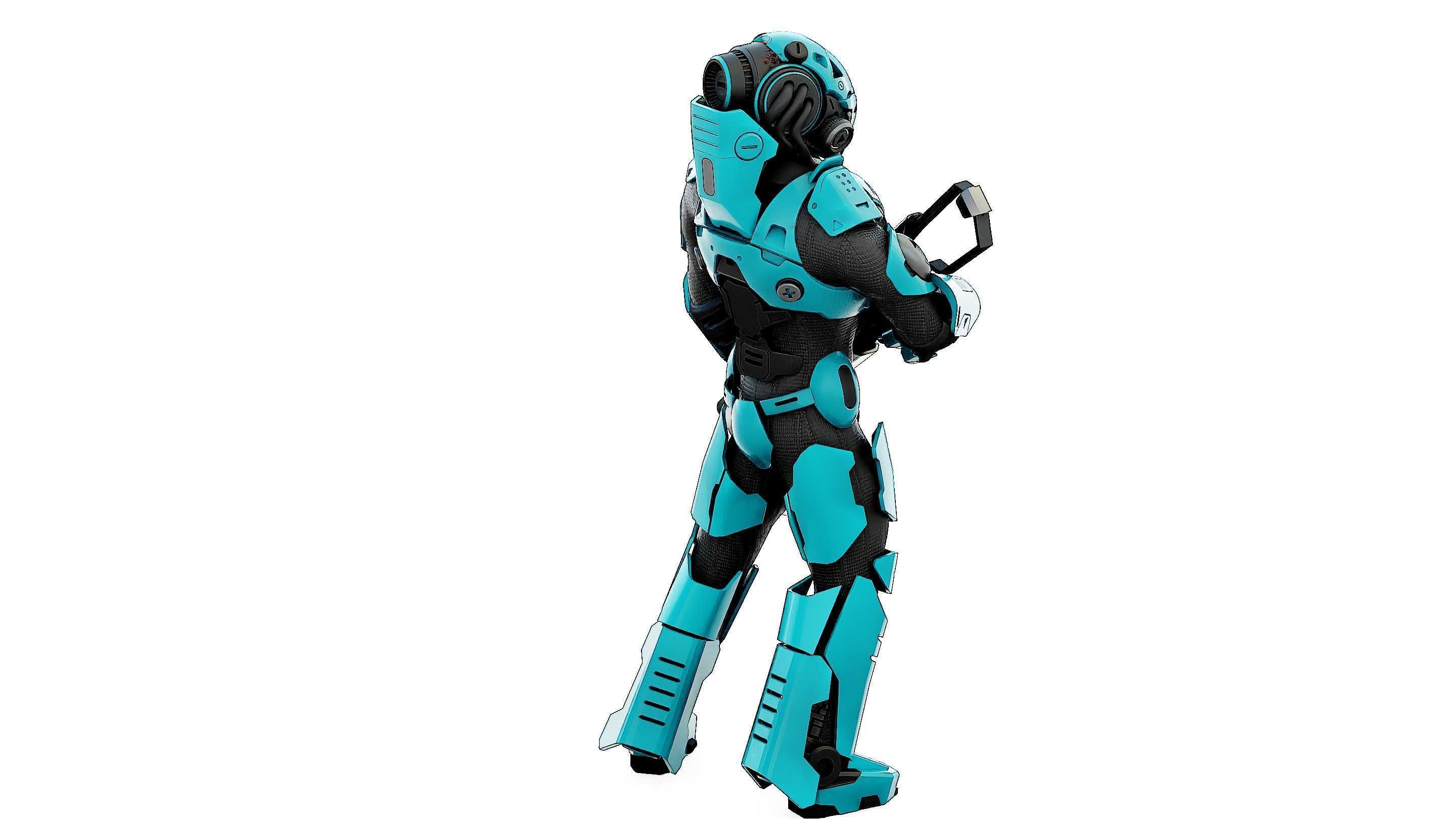 CYBORG SOLDIER RX-800 Rigged for Unreal Engine - Unity - MIXAMO 3D model_9