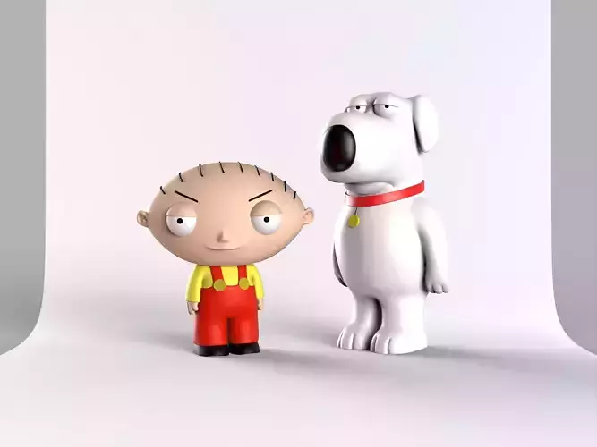 Brian and Stewie Griffin 3D print model