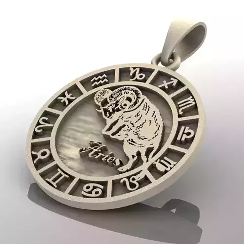 pendant zodiac aries 3D print model