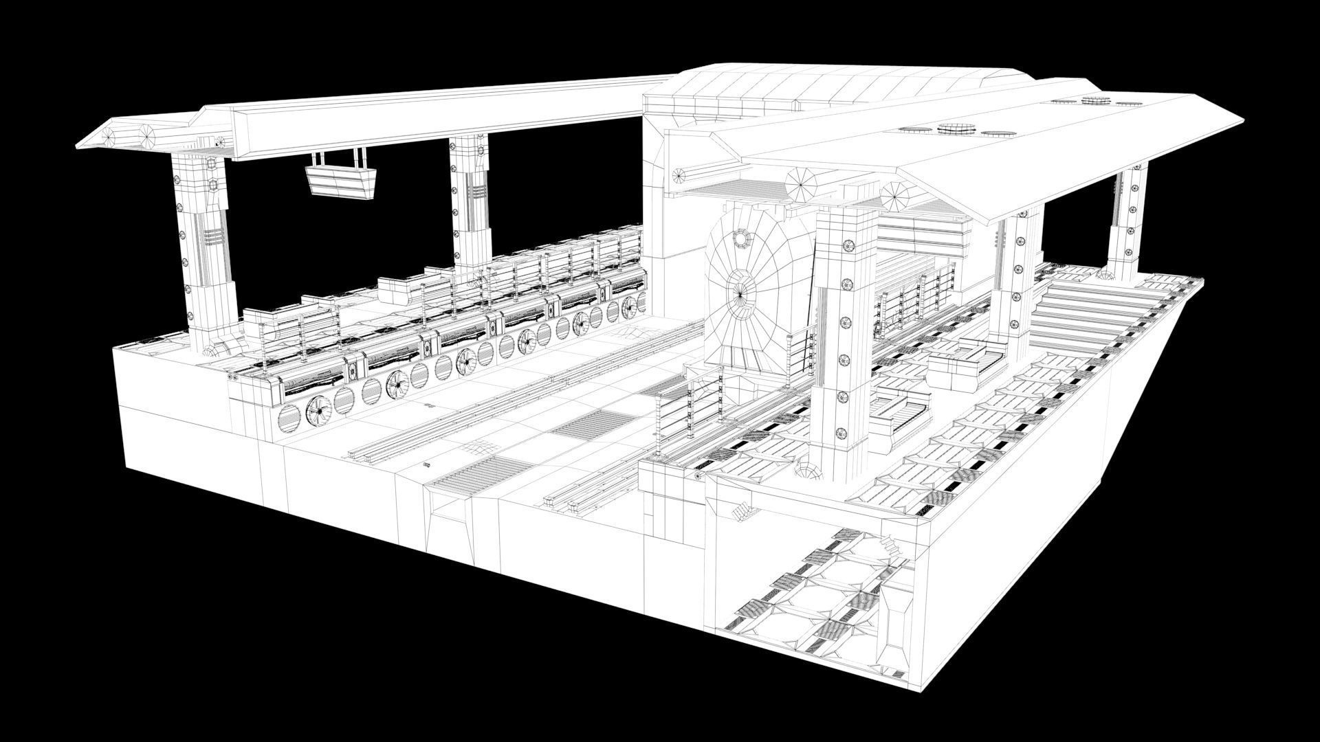 Si-Fi Railway station 3D model_11
