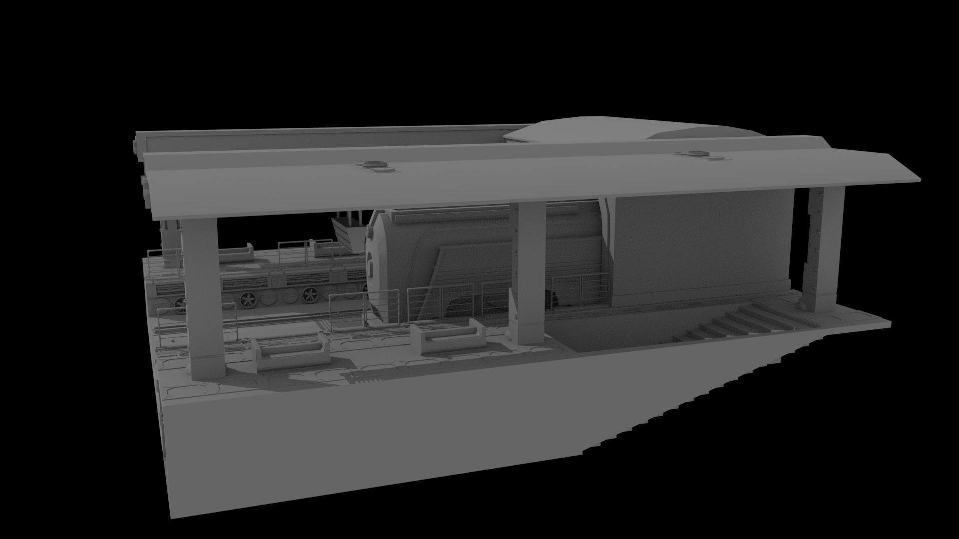 Si-Fi Railway station 3D model_13