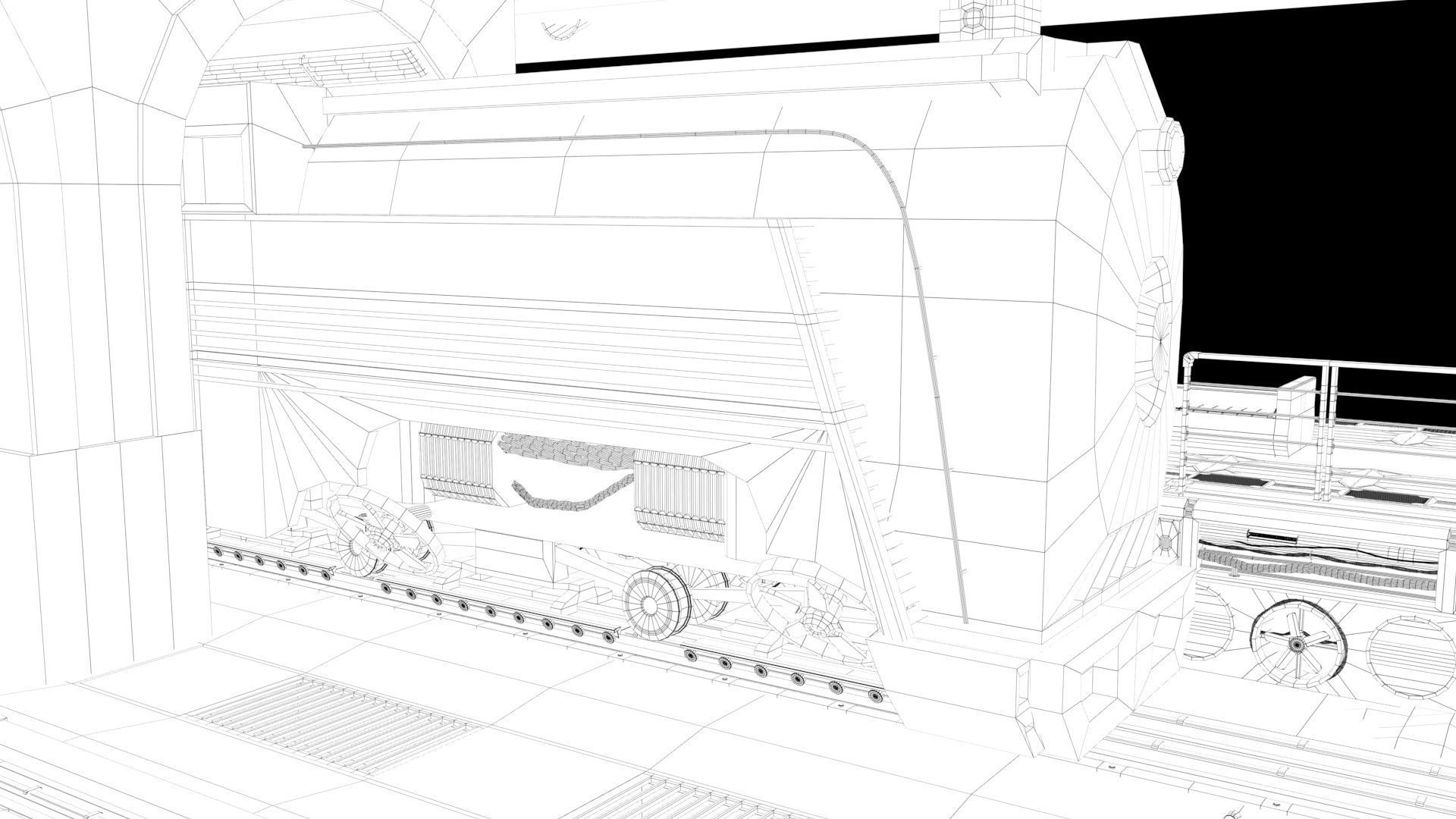 Si-Fi Railway station 3D model_3