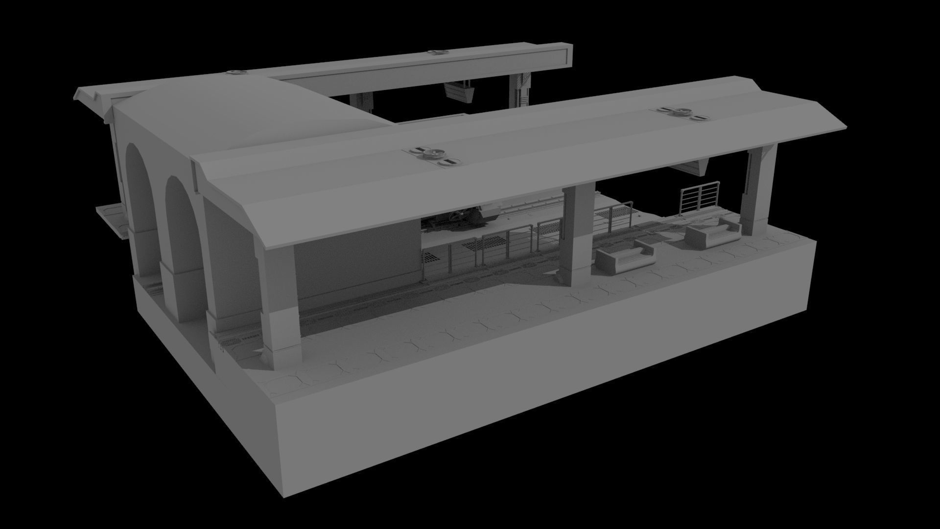 Si-Fi Railway station 3D model_17
