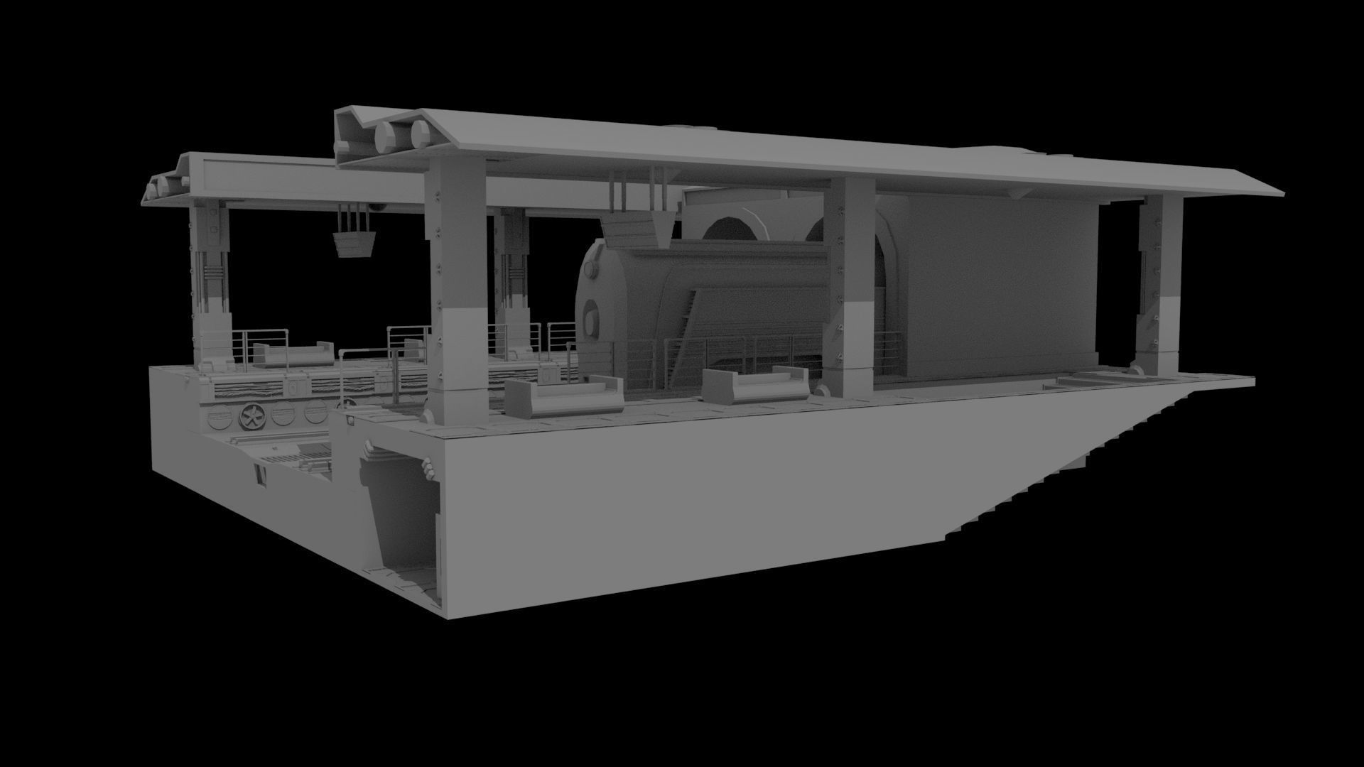 Si-Fi Railway station 3D model_6