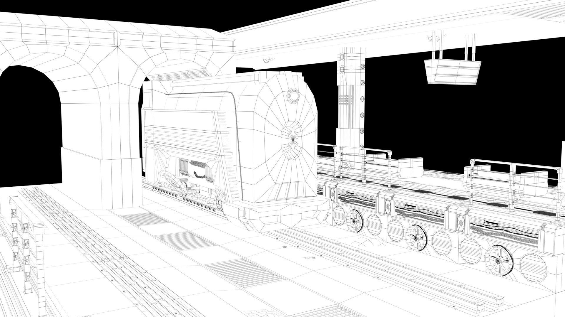 Si-Fi Railway station 3D model_12