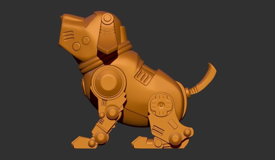 Vintage Tekno the Robotic Puppy 3d printable model 3D print model_1