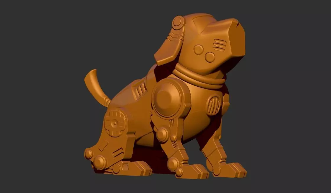Vintage Tekno the Robotic Puppy 3d printable model 3D print model_0