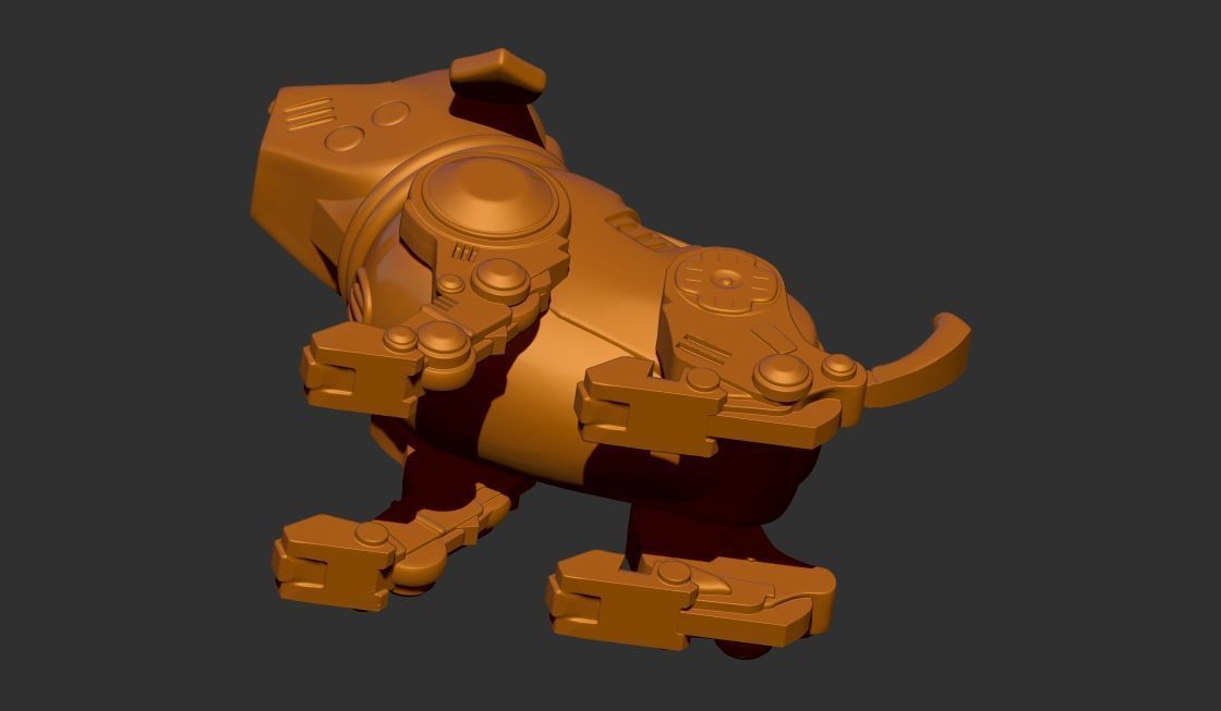 Vintage Tekno the Robotic Puppy 3d printable model 3D print model_2
