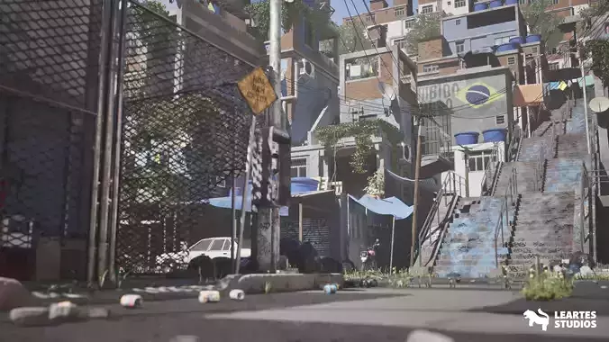 South American Slums - Favela Low-poly 3D model