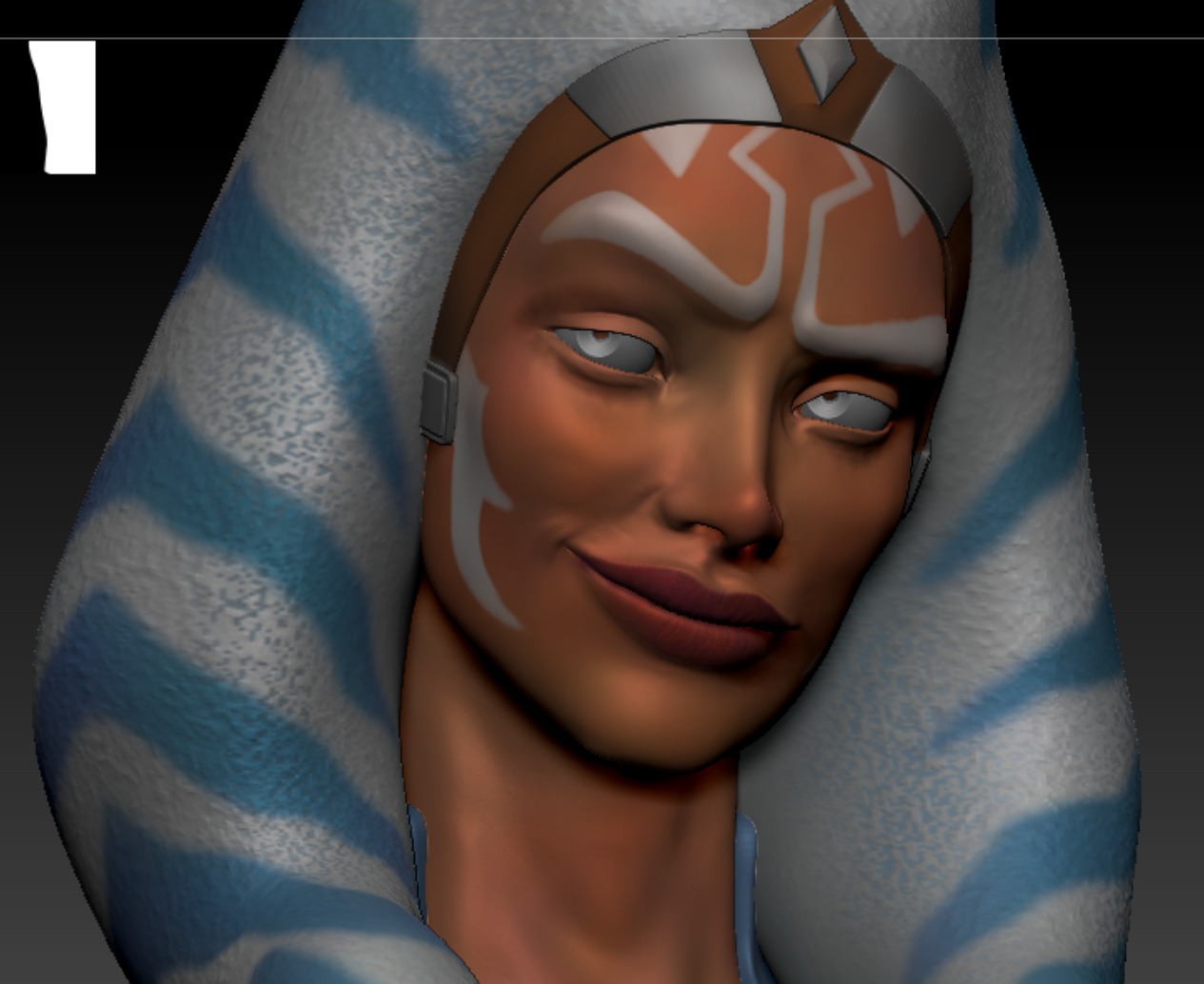 Togruta Warrior Bust for Printing Inspired by Ahsoka Tano 3D print model_8