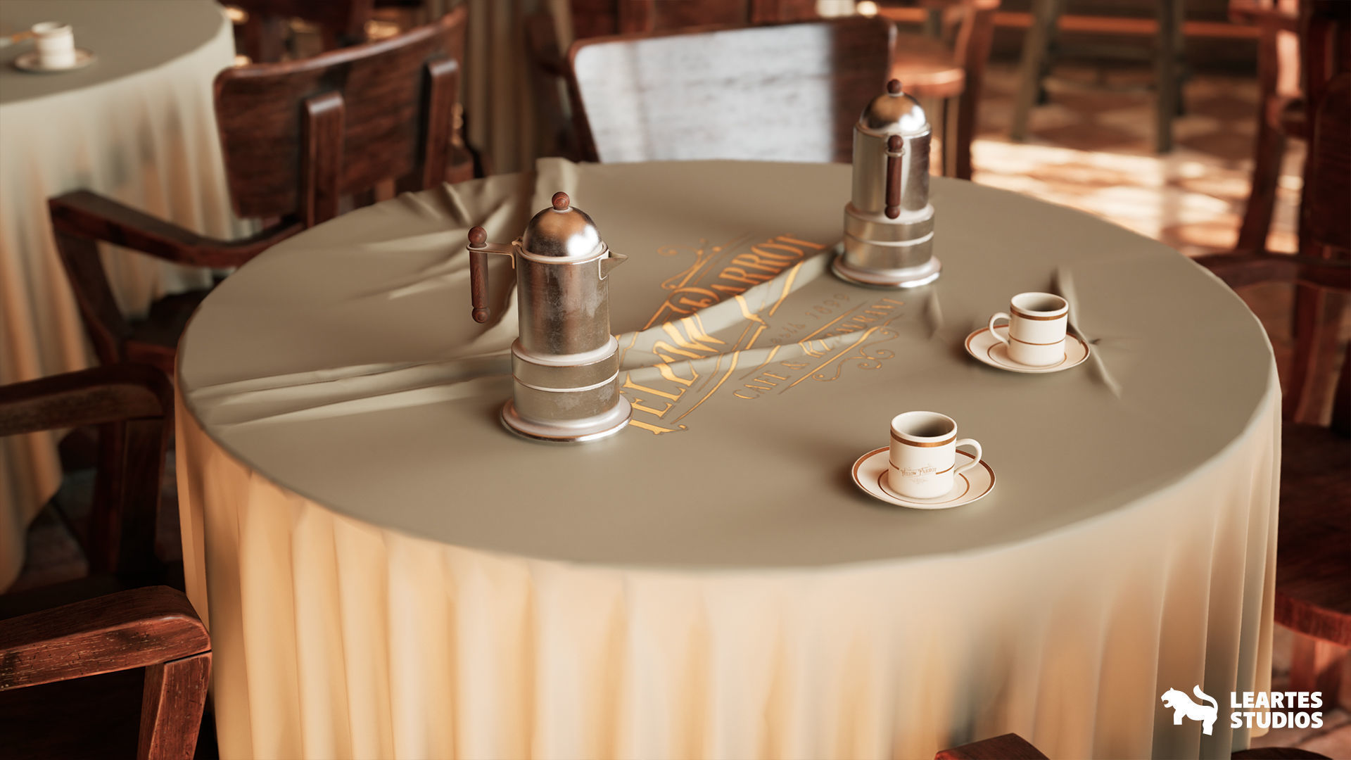 Yellow Parrot Restaurant Environment Low-poly 3D model_7