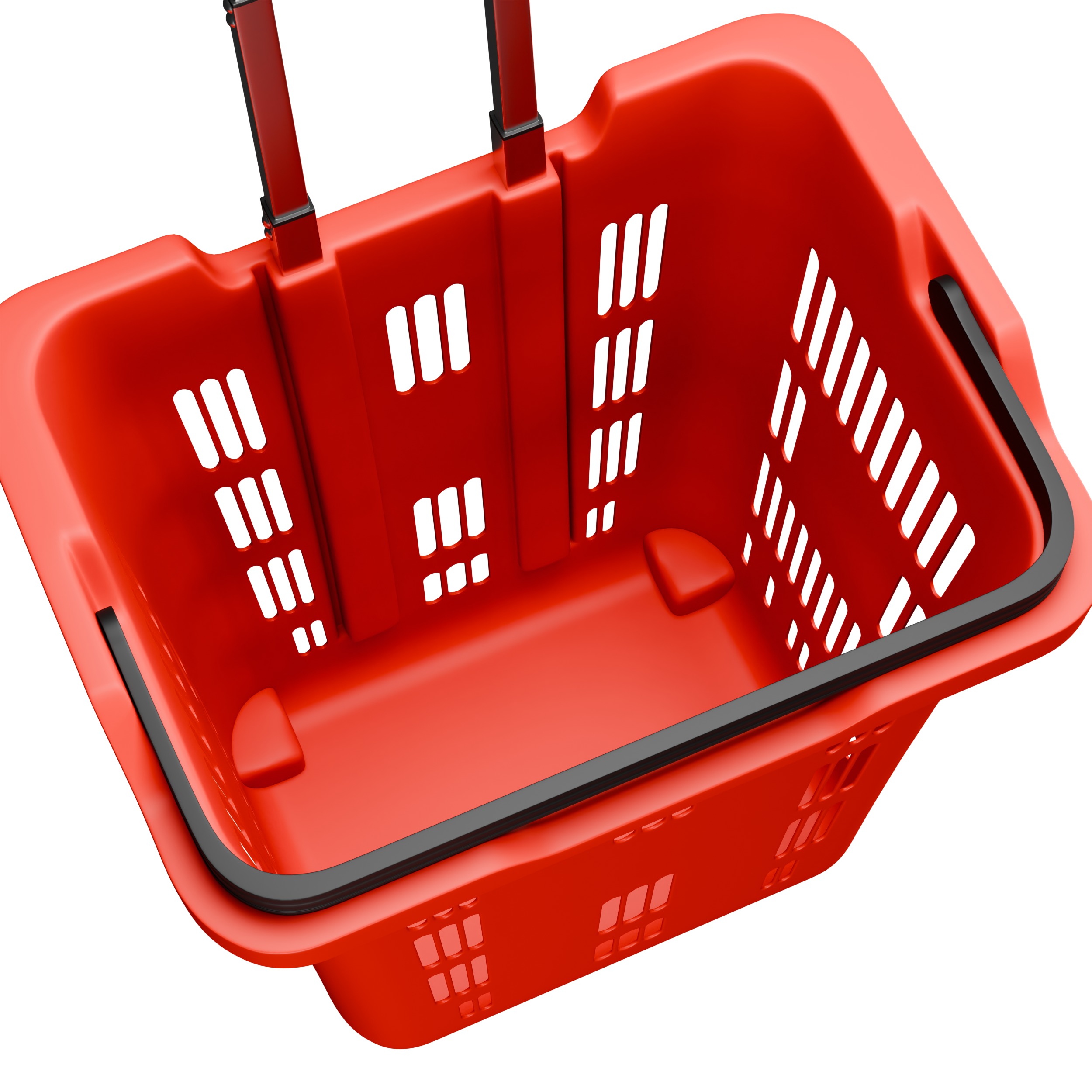 Rolling Shopping Basket 3D model_5