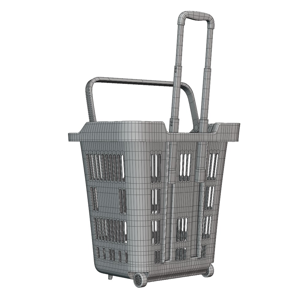 Rolling Shopping Basket 3D model_17