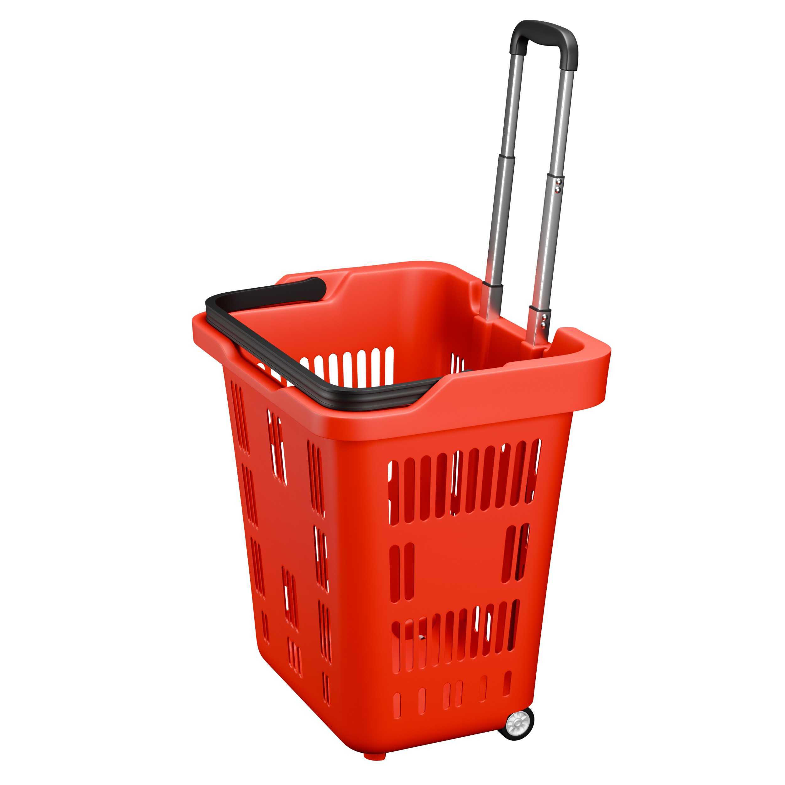 Rolling Shopping Basket 3D model_6