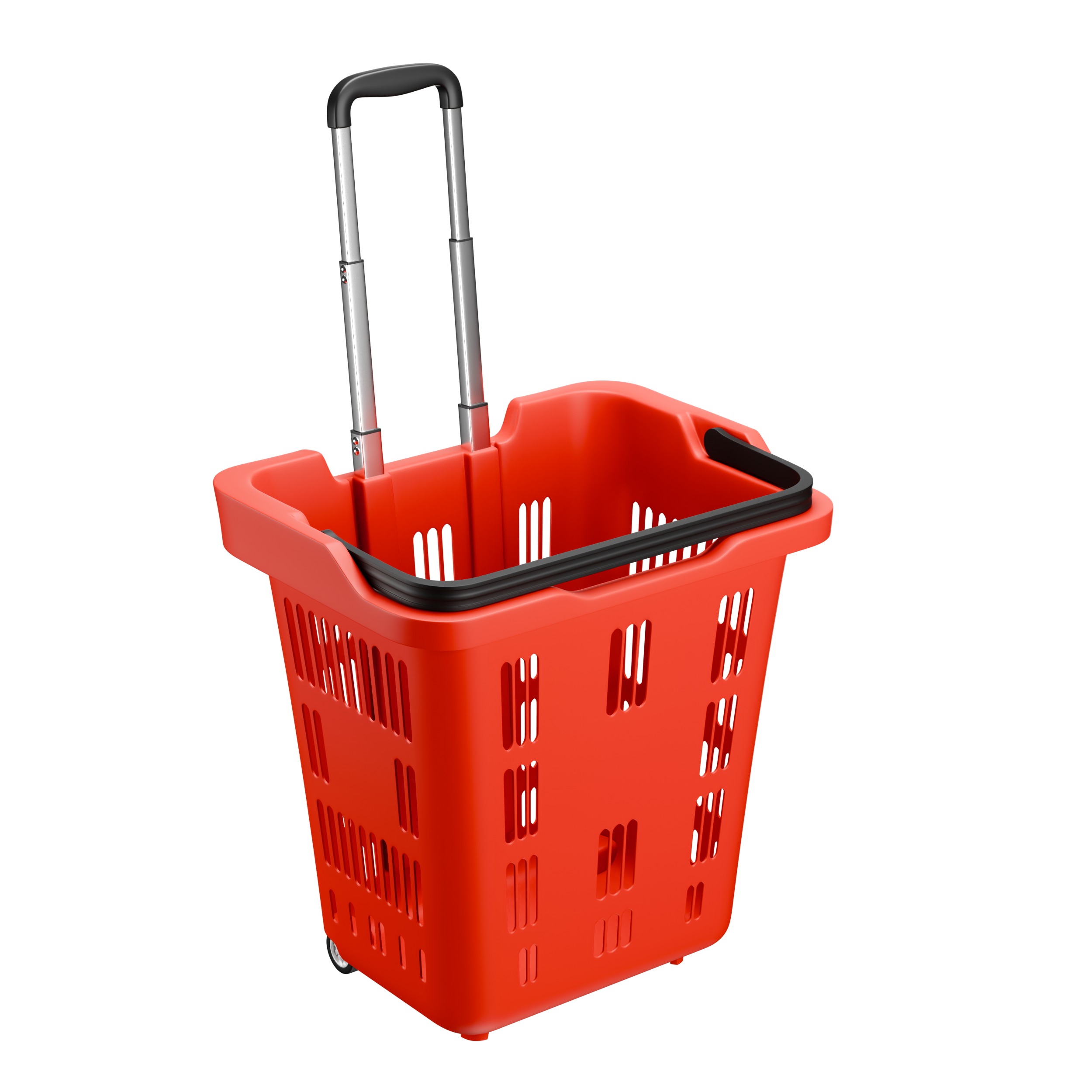 Rolling Shopping Basket 3D model_4