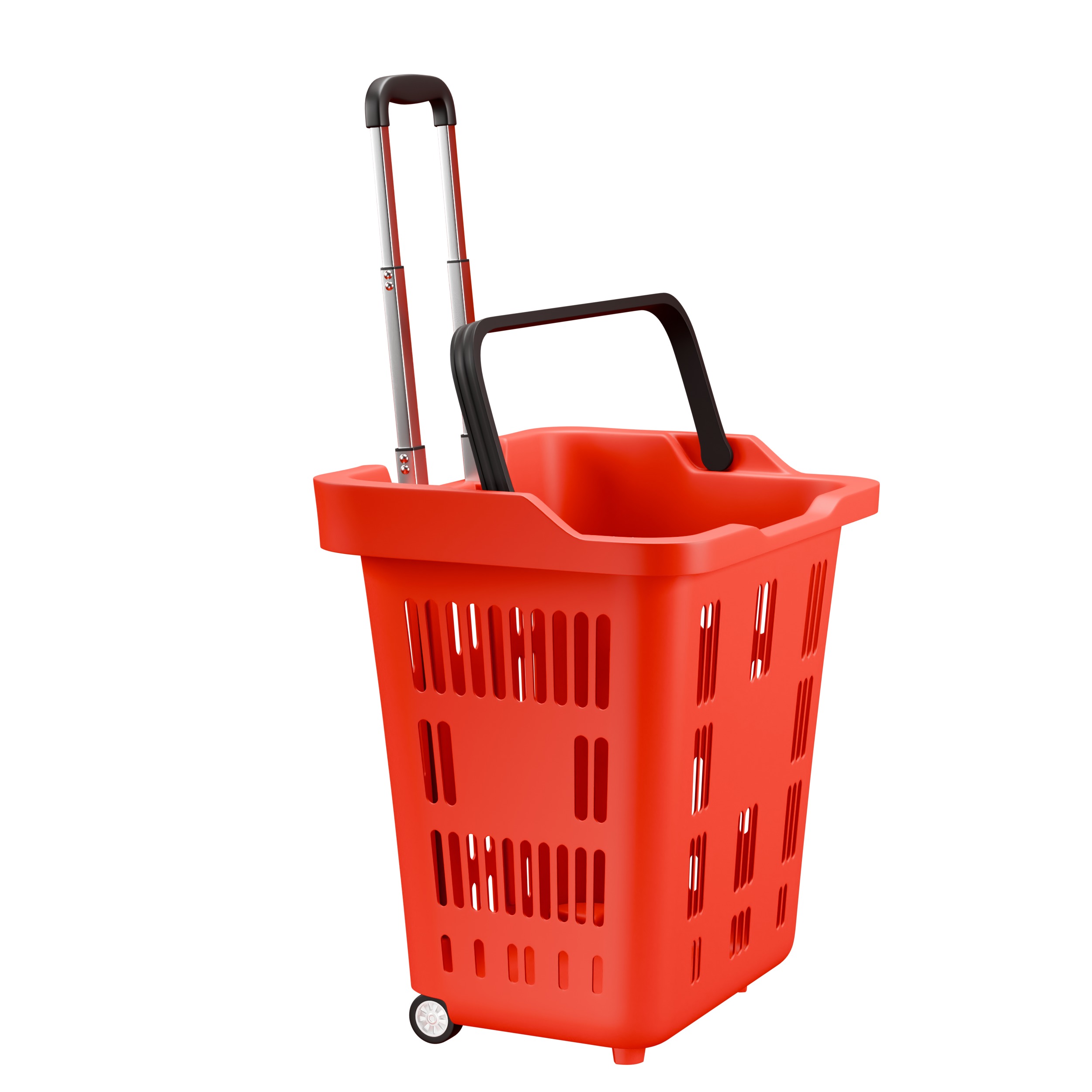 Rolling Shopping Basket 3D model_9