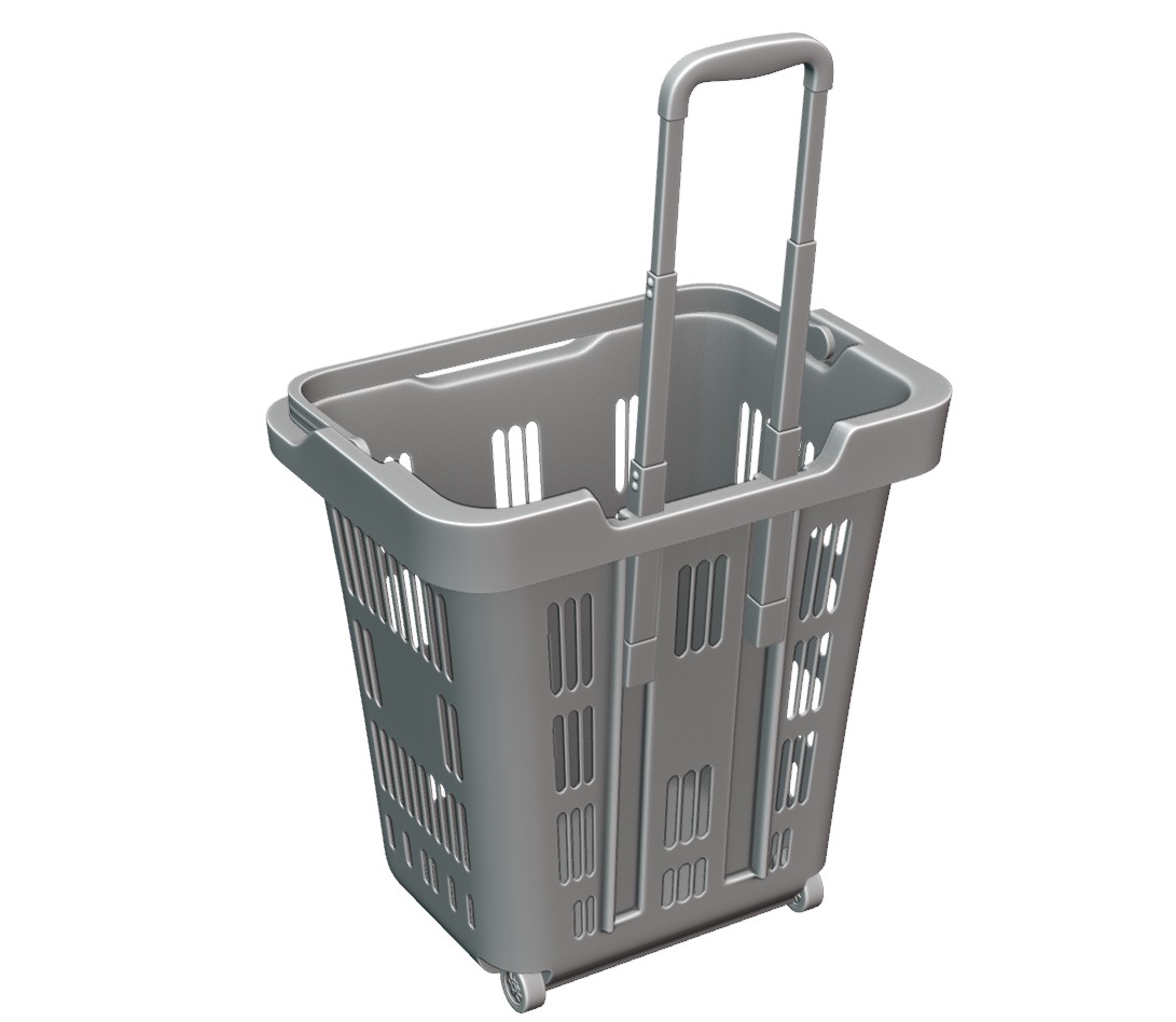 Rolling Shopping Basket 3D model_10