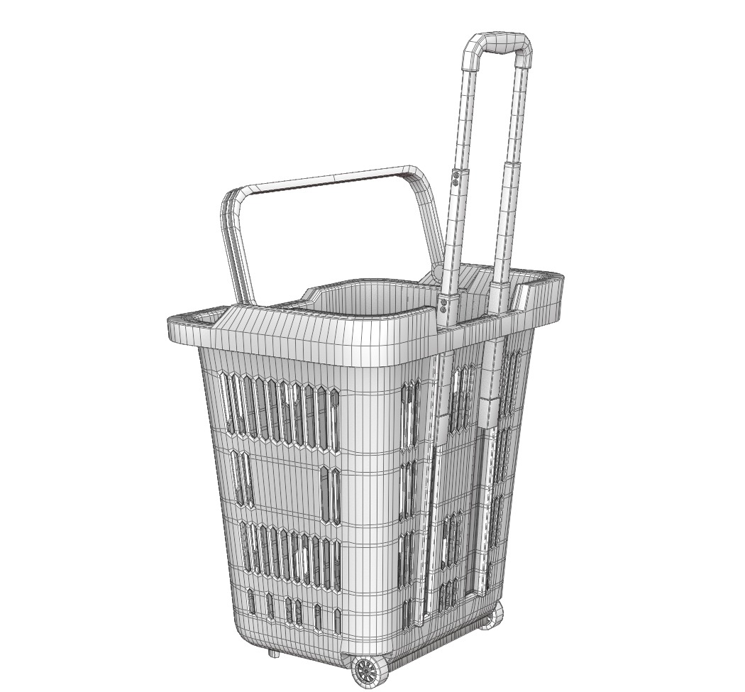 Rolling Shopping Basket 3D model_19