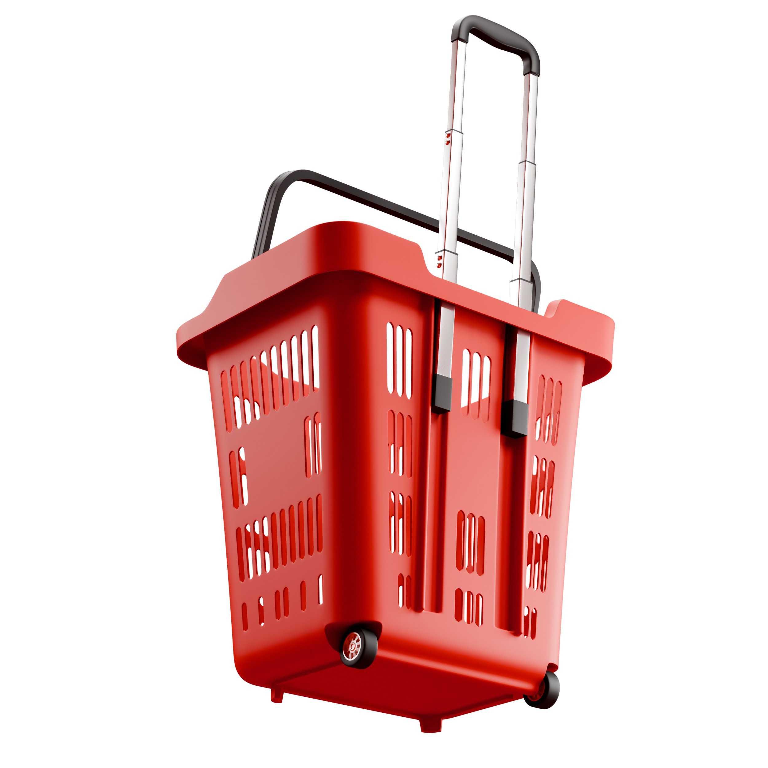 Rolling Shopping Basket 3D model_2