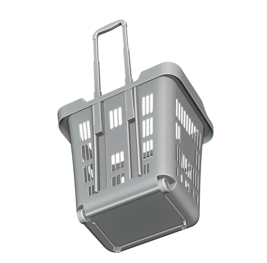Rolling Shopping Basket 3D model_16